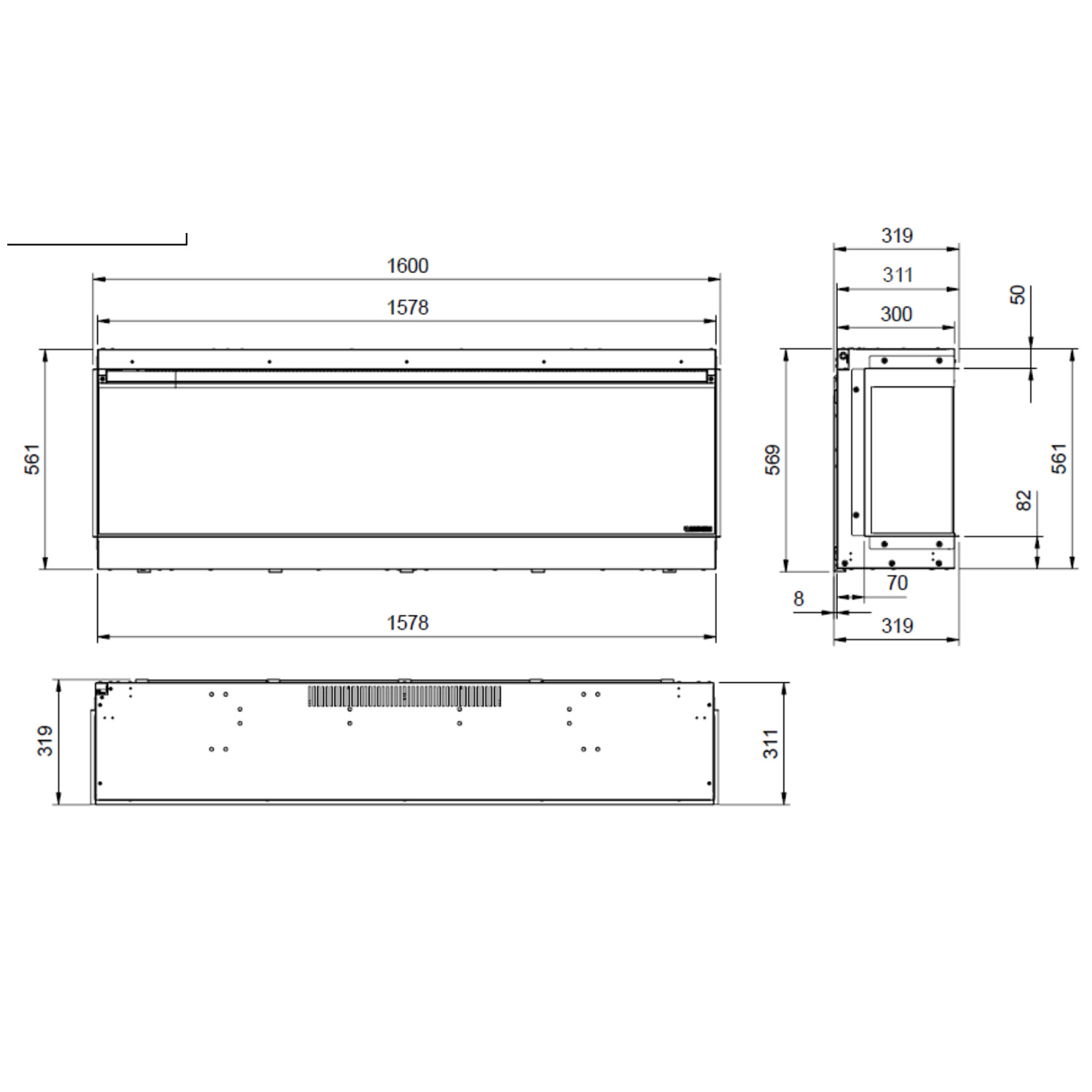 La Nordica Lumen 1600 LED Elektrokamin Kreideweiß