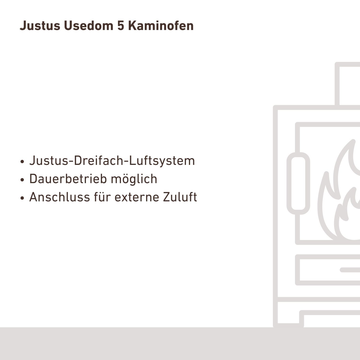 Justus Usedom 5 Kaminofen Stahl Schwarz / Sandstein-Verkleidung