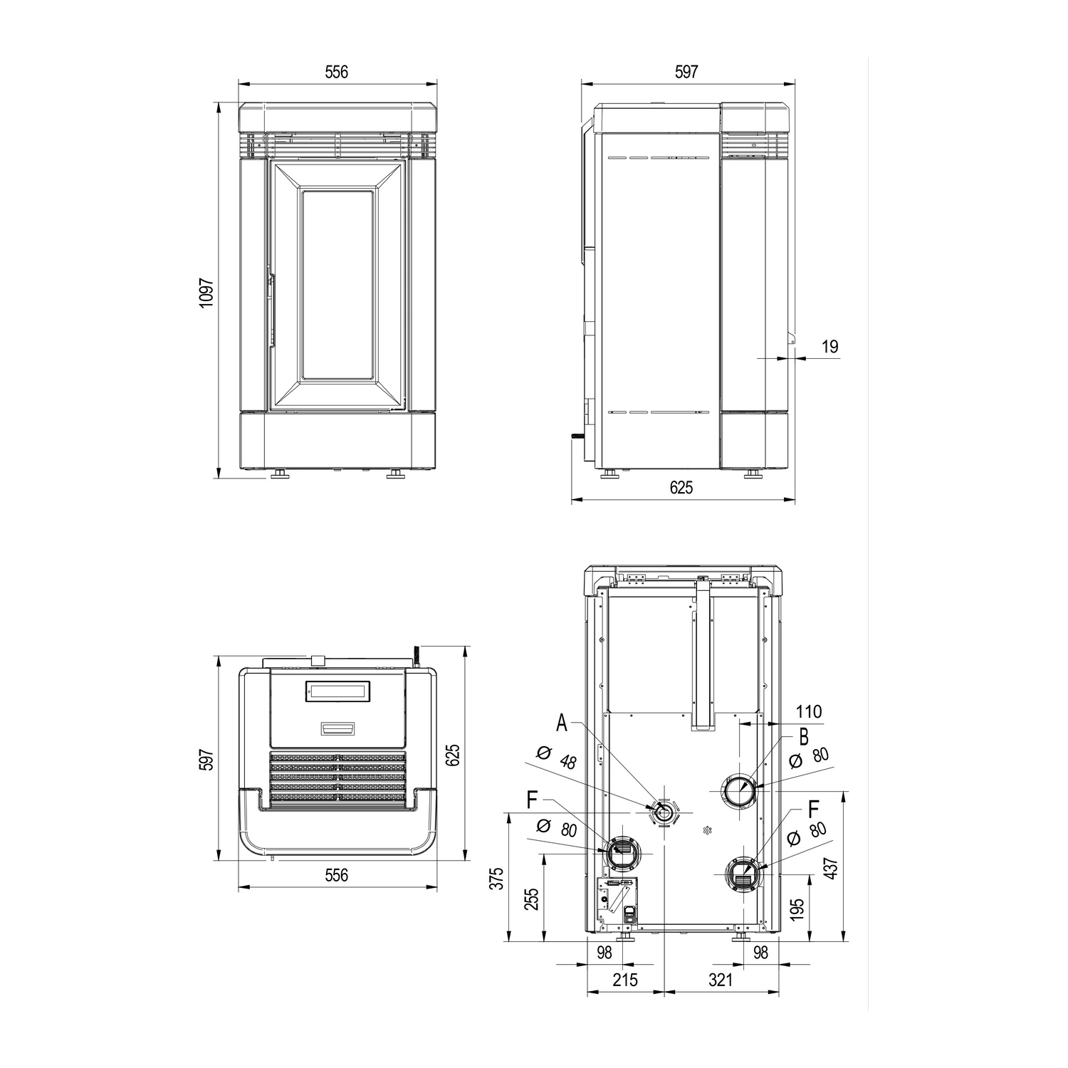 Extraflame LUCIA PLUS.16 - Taupe Pelletofen