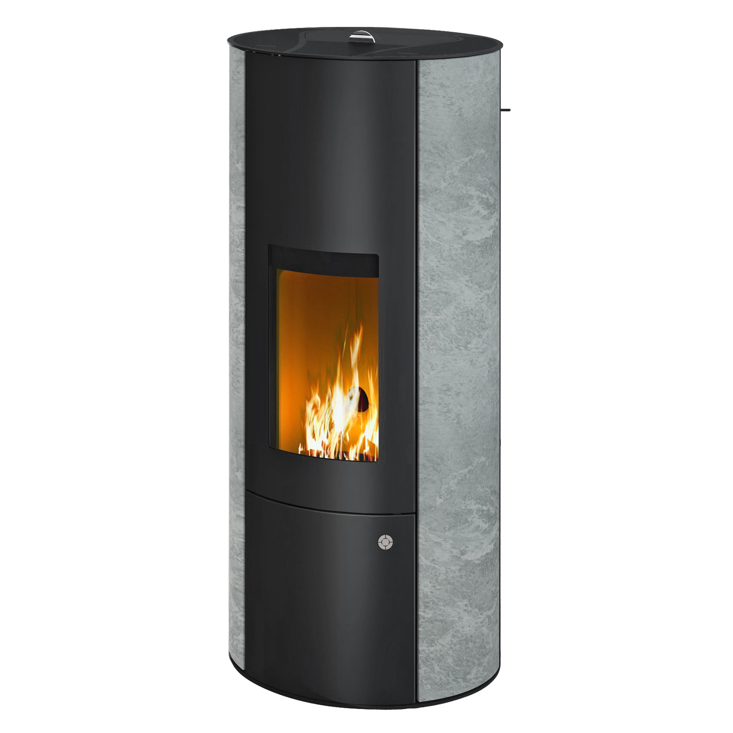 Olsberg Inara 3.0 Pelletofen Stahl Schwarz/Naturstein Serpentin