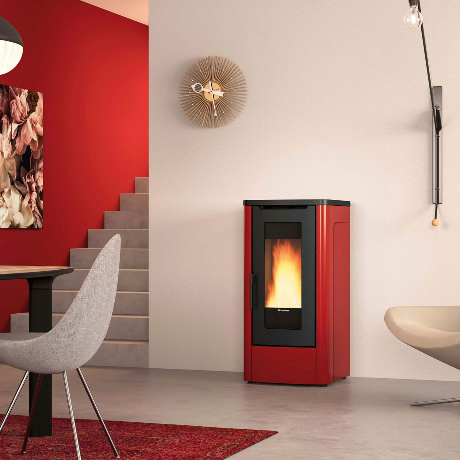 Extraflame Dahiana AD Pelletofen Traditional Line bordeaux