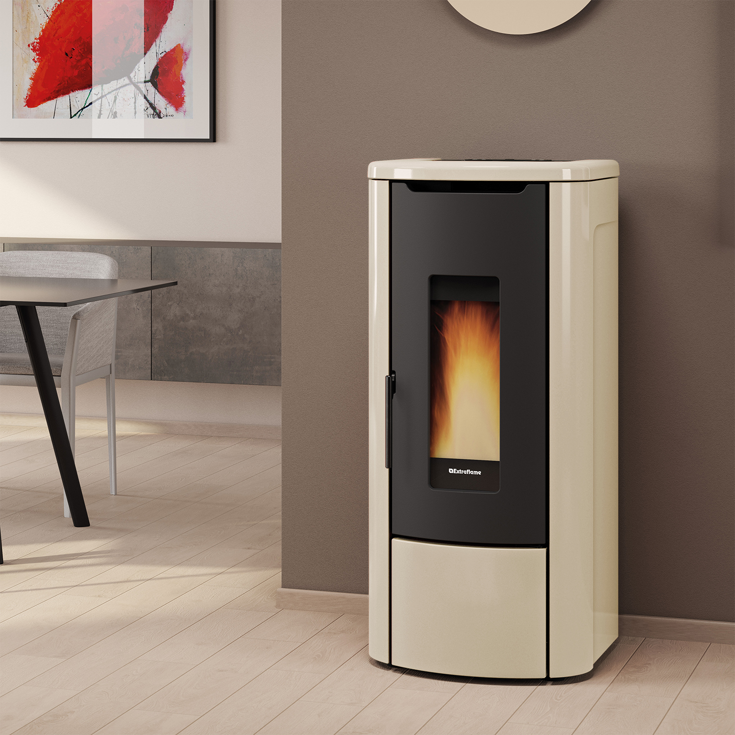 Extraflame Evolution Line Rosanna Idro Wasserführender Pelletofen Stahl Elfenbein Extraflame Evolution Line Rosanna Idro Wasserführender Pelletofen Stahl Elfenbein