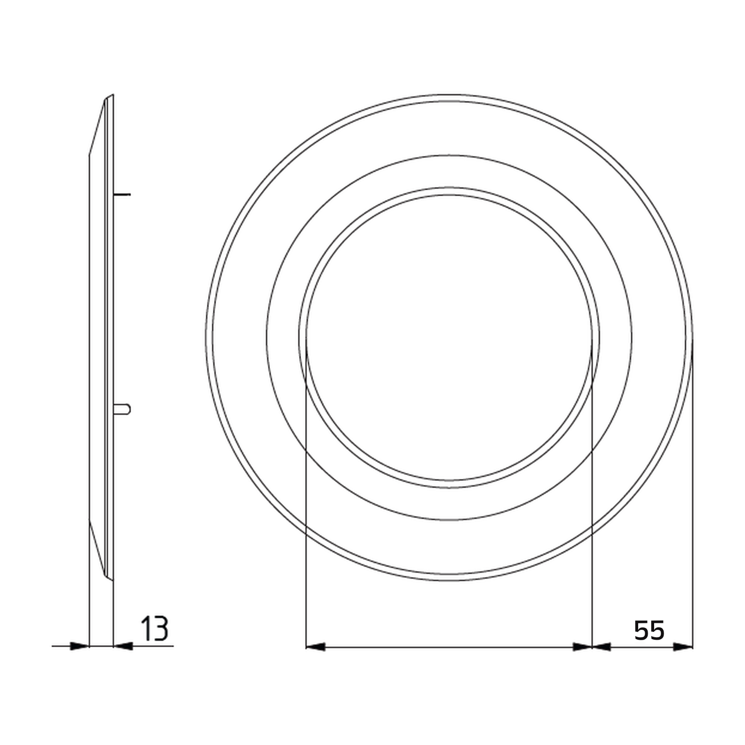 Raik Rosette LS DUO Durchmesser 180x0,6mm für LS DUO Durchmesser 130mm schwarz
