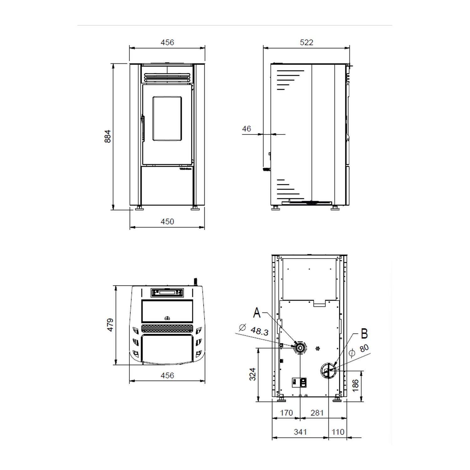 Extraflame Ketty 5.0 Pelletofen Stahl Elfenbein Extraflame Ketty 5.0 Pelletofen Stahl Elfenbein