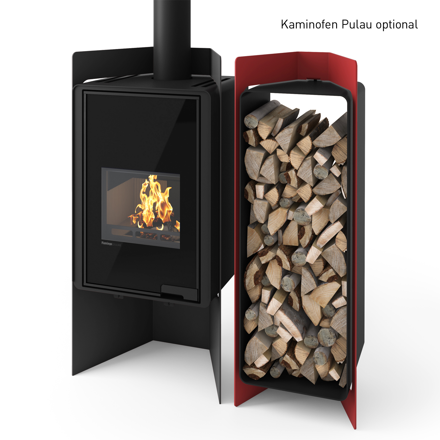 HS Flamingo Deluxe 4 Holzregal Rot HS Flamingo Deluxe 4 Holzregal Rot