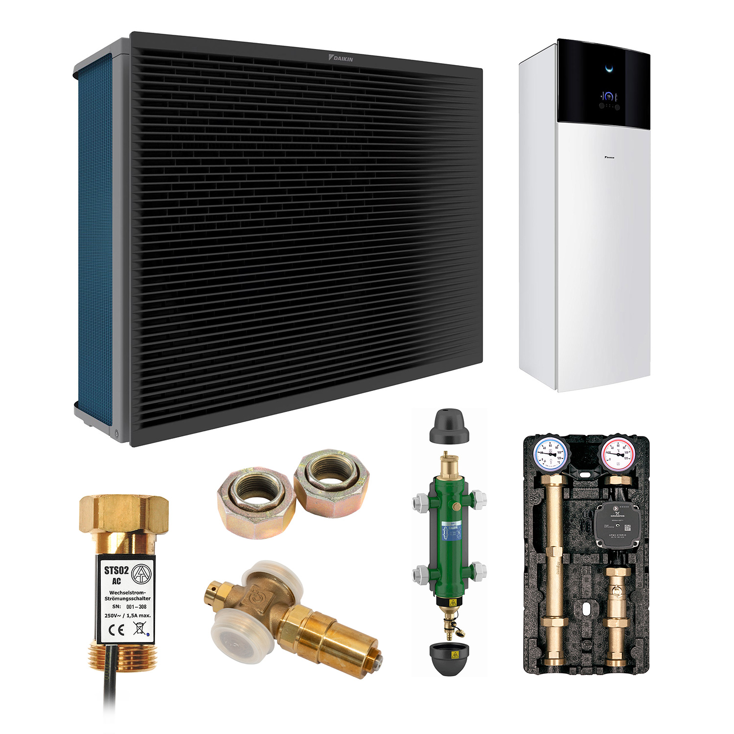 DAIKIN Altherma 3 H HT Baugröße 14 Hydrosplit-Wärmepumpe – Set 1 Heizkreis für Heizkörper mit Trinkwarmwasserbereitung 180 L