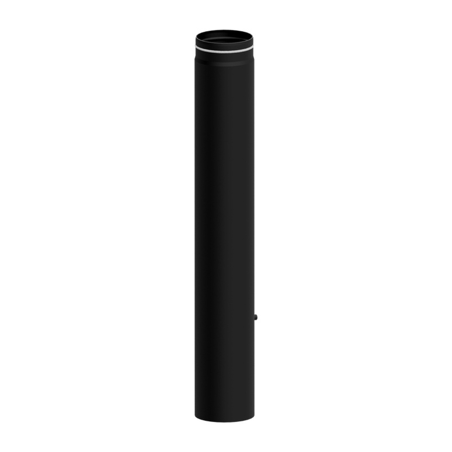 Raik Lifestyle Längenelement Durchmesser 150x1000x2,00mm eingezogen mit eingelegter Tür mit Dichtung schwarz für Rauchrohr/ Ofenrohr