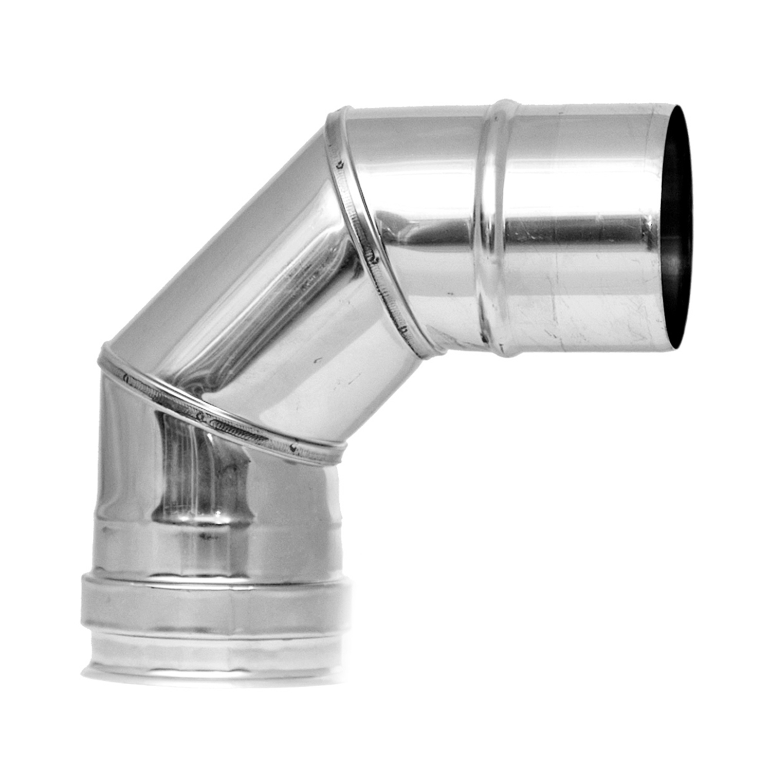 Raik Pelletrohr / Ofenrohr 80mm - 90° Bogen INOX silber Raik Pelletrohr / Ofenrohr 80mm - 90° Bogen INOX silber