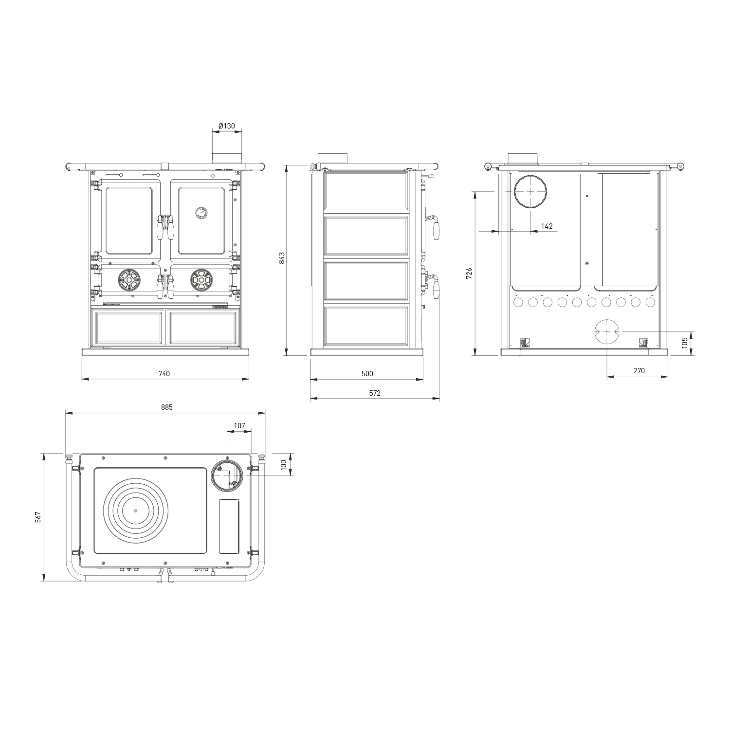 La Nordica Rosetta 16 Küchenofen Naturstein