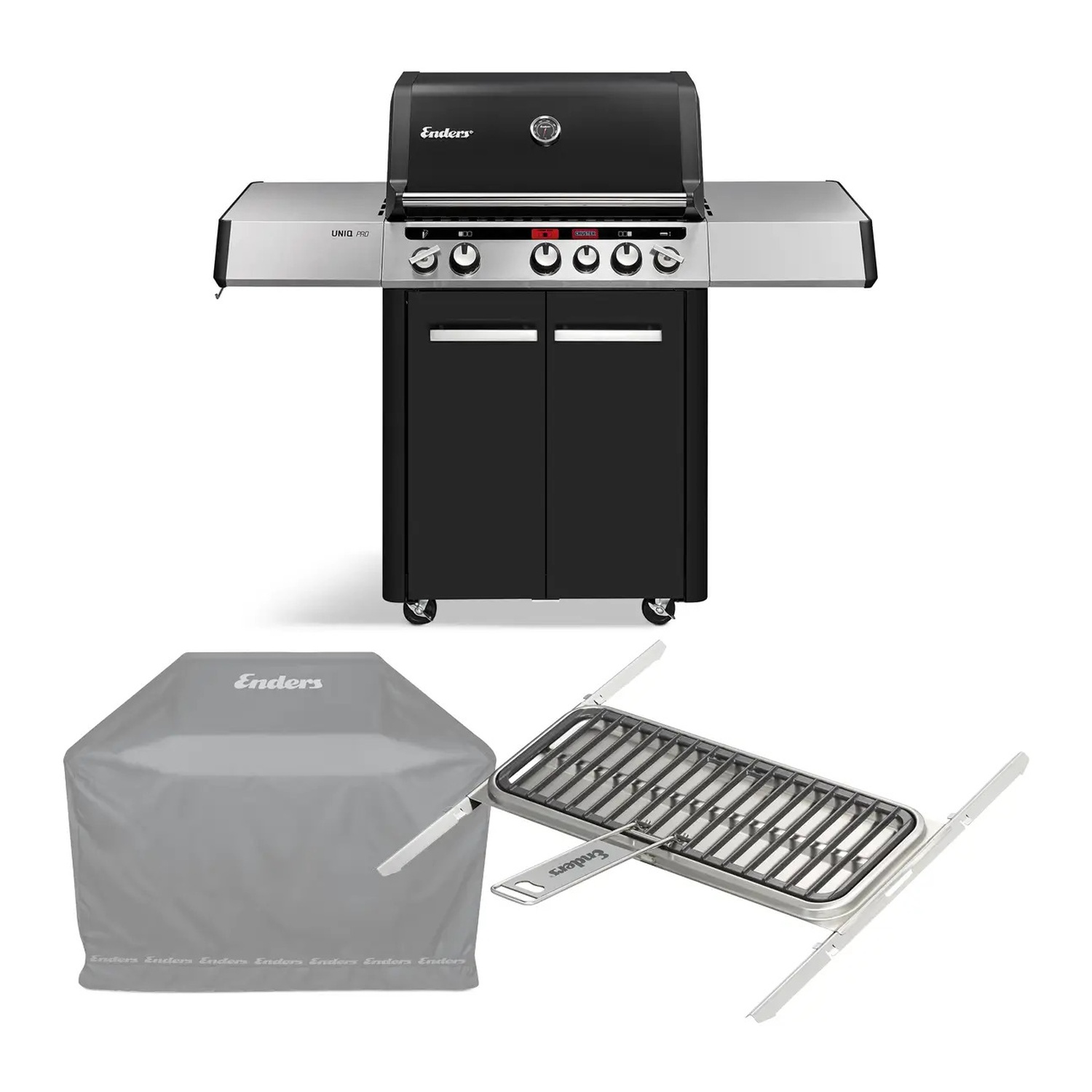 Enders Uniq Pro 3 I Cruster Gasgrillstation inklusive Abdeckung und Slider-Grillrost