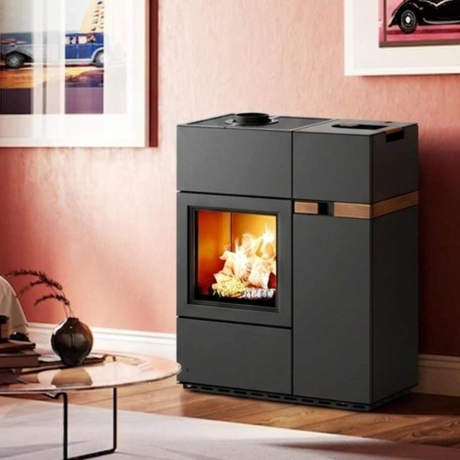 Austroflamm Quadra Duo Hybrid Kamin-/Pelletofen Stahl Gussgrau