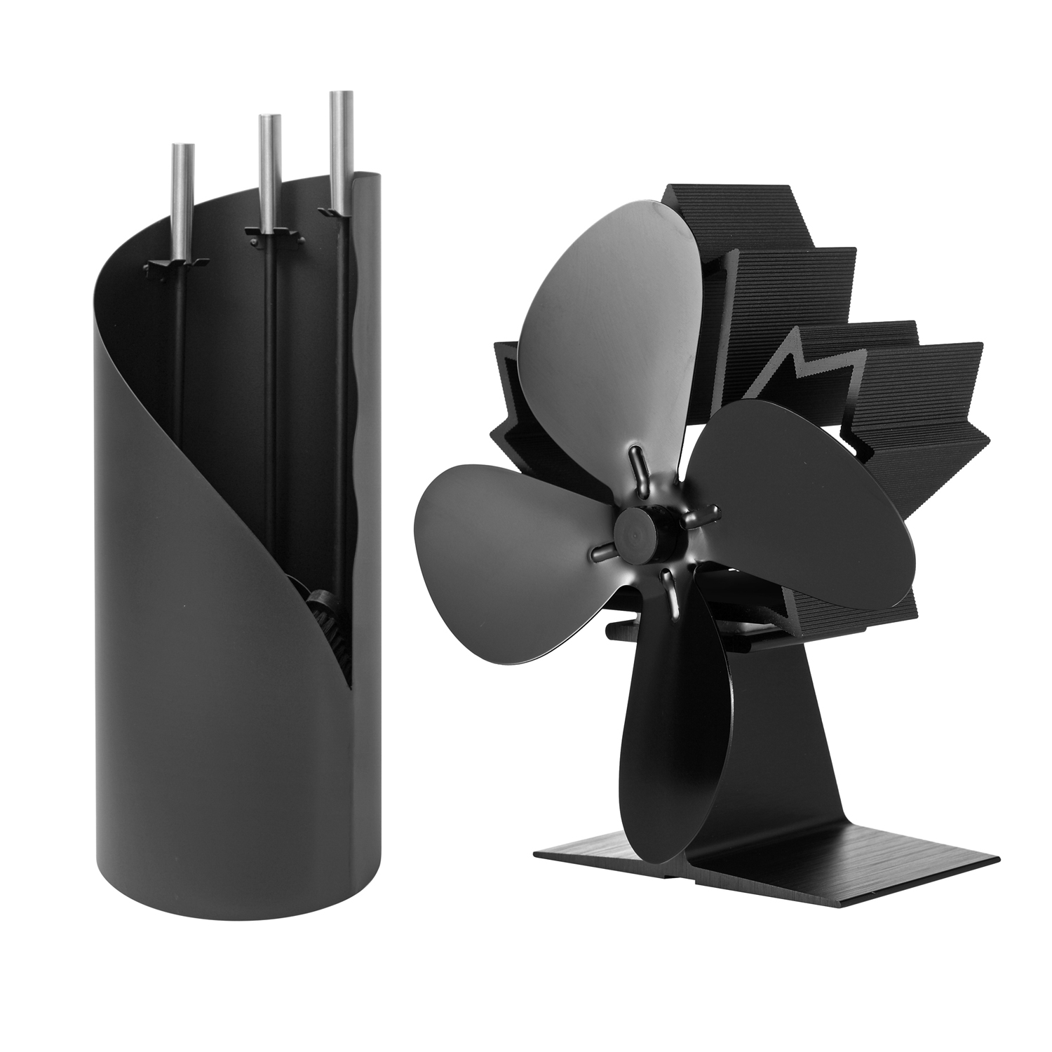 Raik Kaminbesteck Fritz 3-teilig + stromloser Kaminventilator / Ofenventilator 4-Blatt, Set Raik Kaminbesteck Fritz 3-teilig + stromloser Kaminventilator / Ofenventilator 4-Blatt, Set
