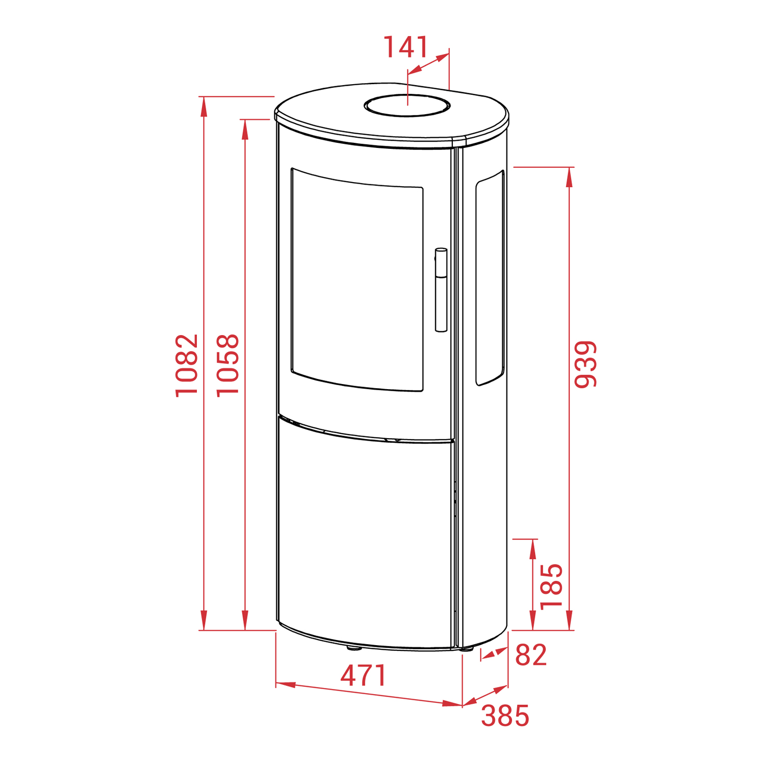 Lotus Mira 4 Kaminofen Schwarz