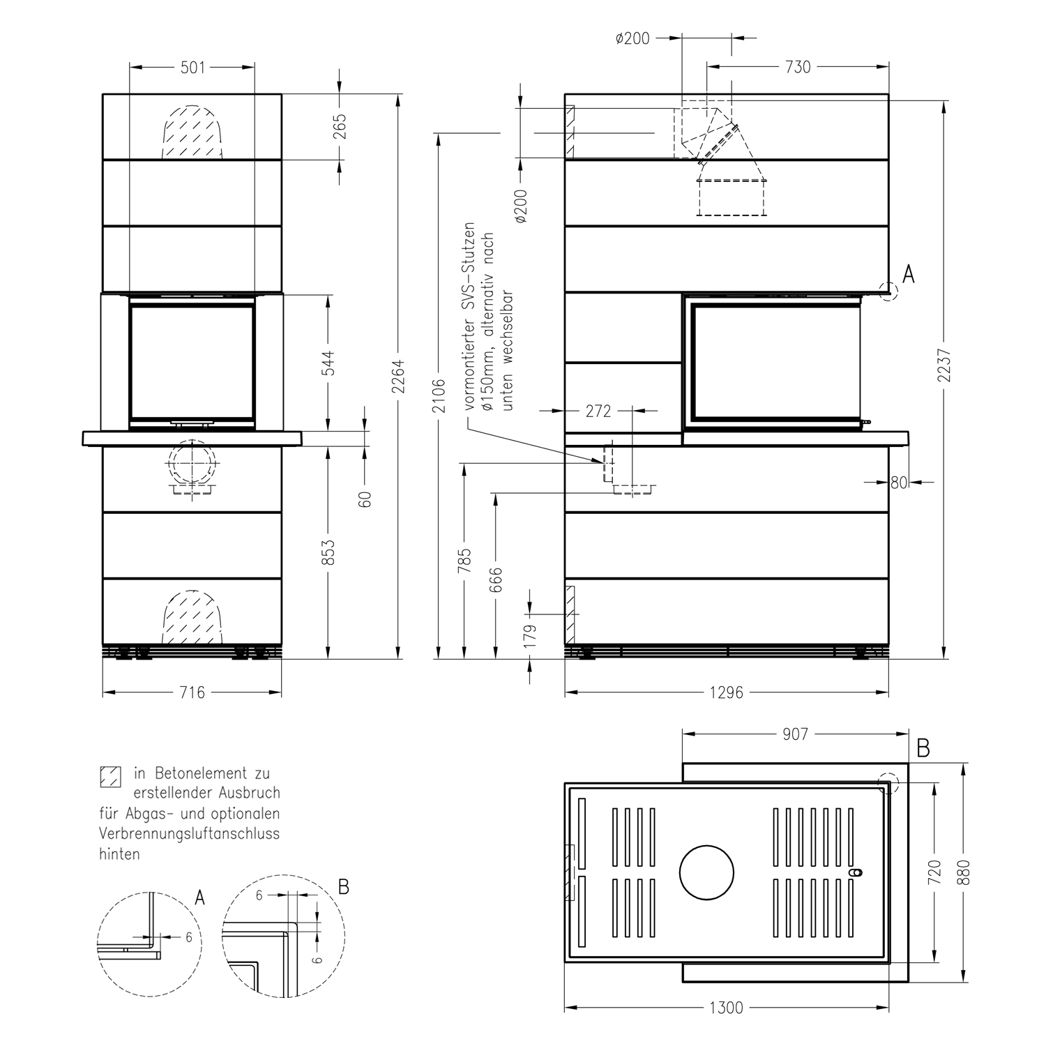 Spartherm Kaminbausatz SIM 1/3/Arte U-70h-4S Natur Spartherm Kaminbausatz SIM 1/3/Arte U-70h-4S Natur
