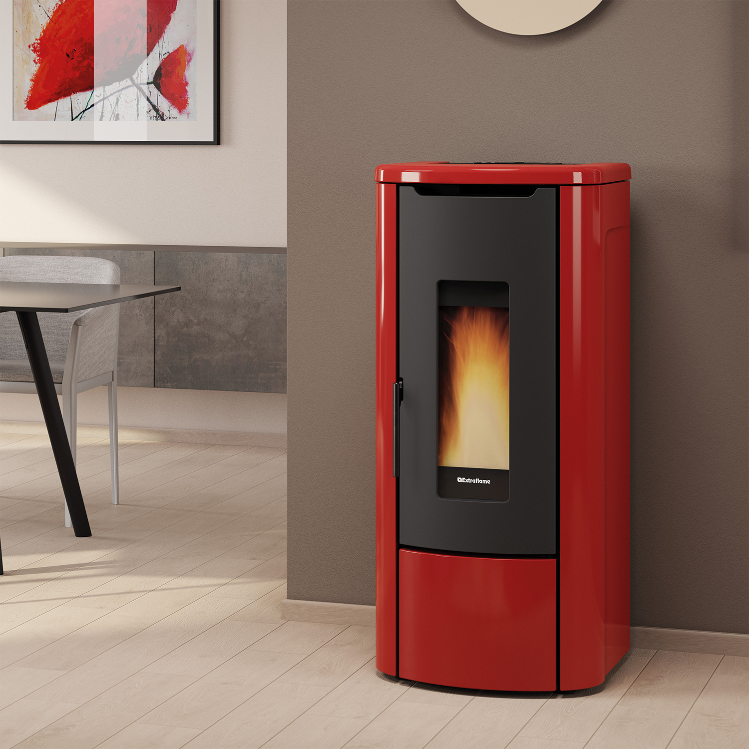Extraflame Evolution Line Rosanna Idro Wasserführender Pelletofen Stahl Bordeaux Extraflame Evolution Line Rosanna Idro Wasserführender Pelletofen Stahl Bordeaux