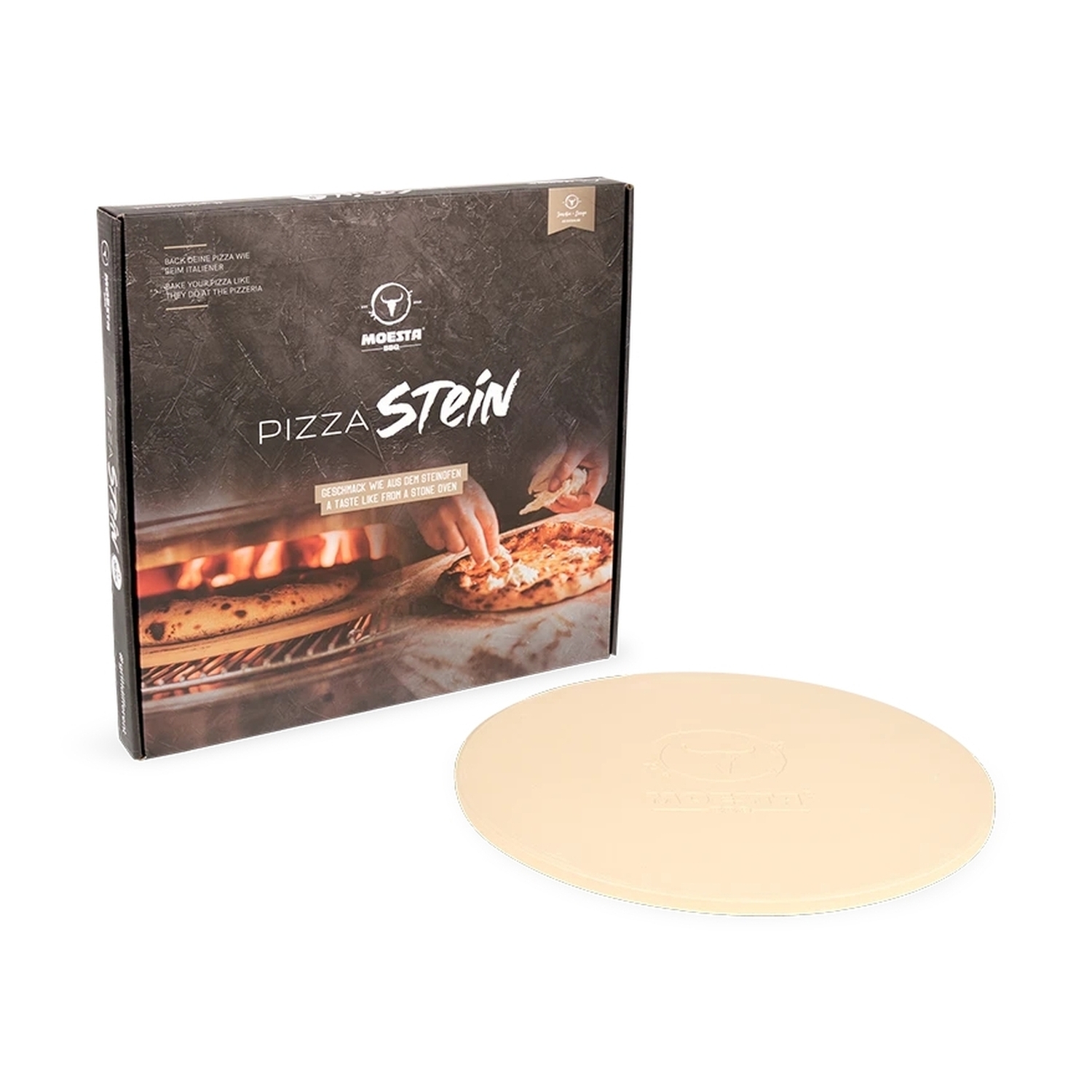 Moesta Pizzastein mit Stier 36,5 cm