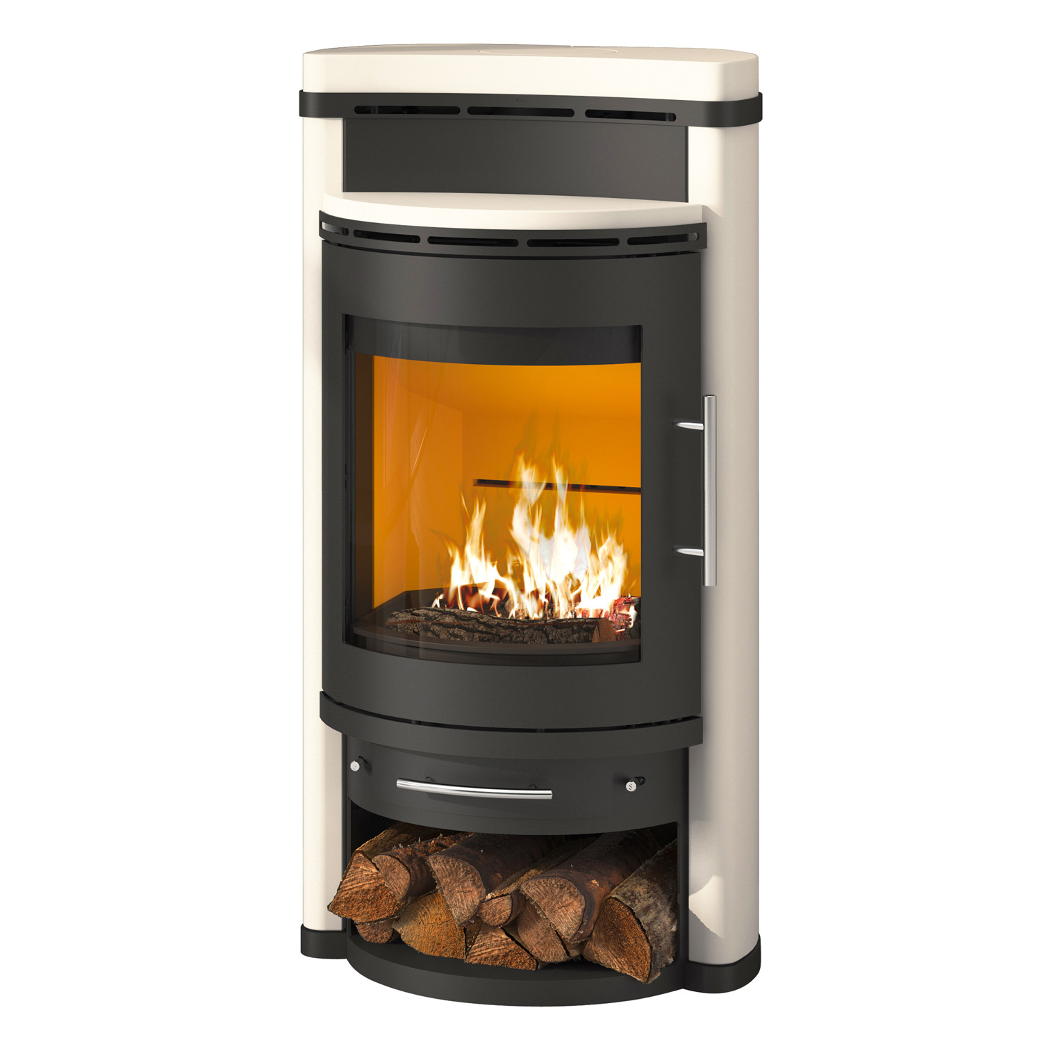 Königshütte Corvus Kaminofen Keramik Vanilla
