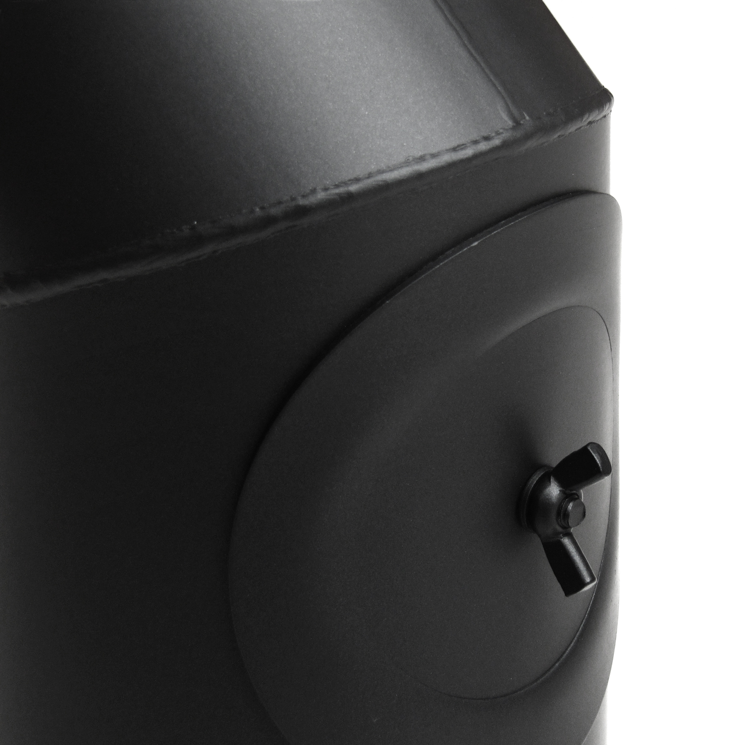 Raik Basic Rauchrohrbogen 120mm schwarz 45° mit Tür für Rauchrohr / Ofenrohr