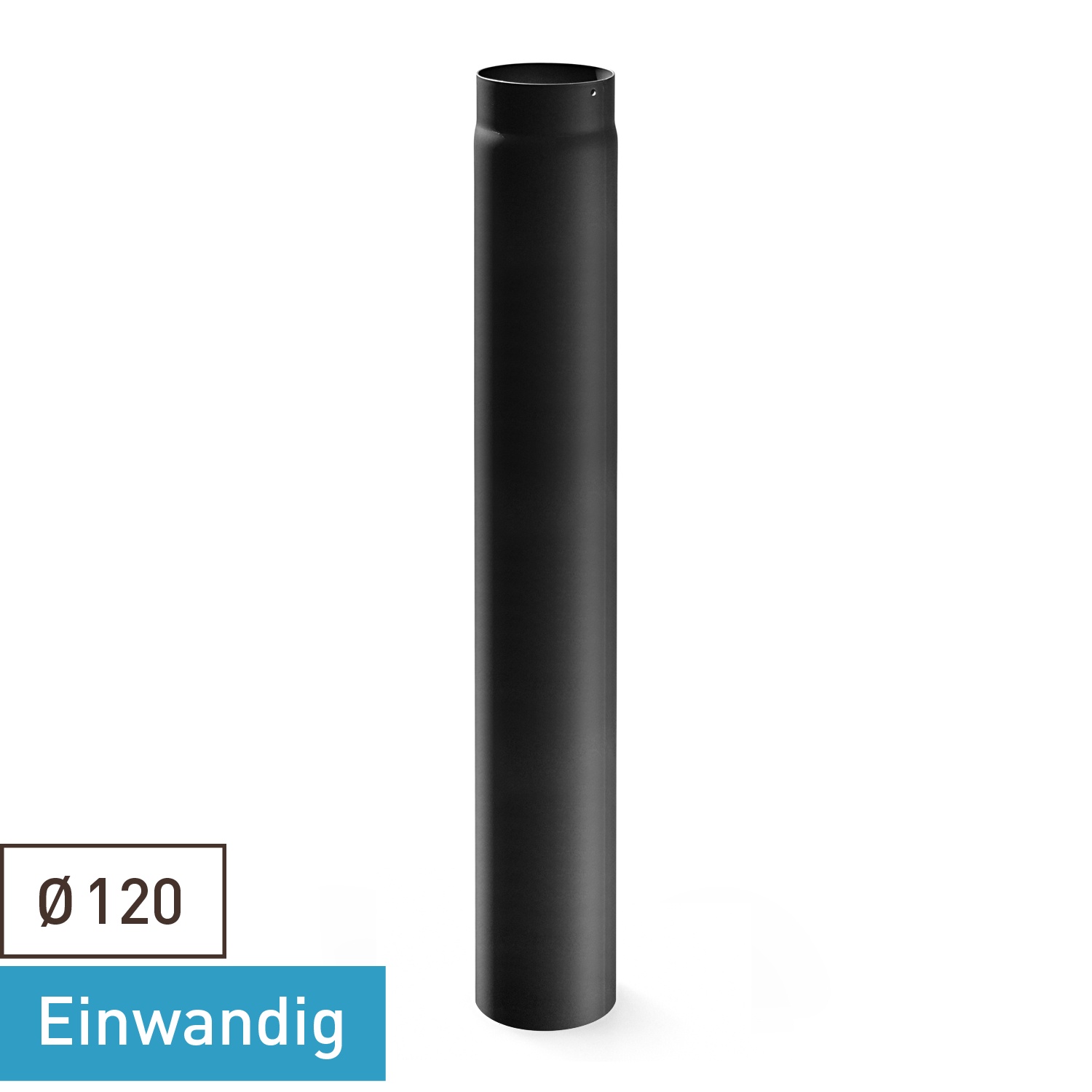 Raik Basic Längenelement 120mm schwarz Länge 1000mm für Rauchrohr / Ofenrohr
