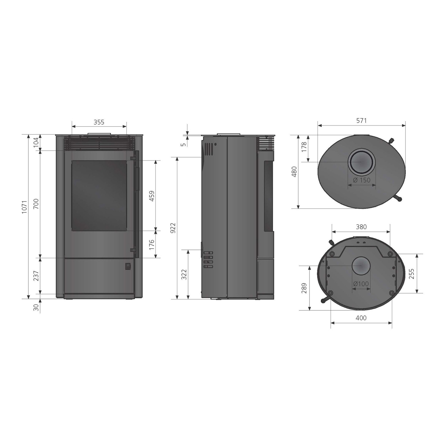 Oranier+ Arktis 7 2.0 Kaminofen pureBLACK Sonderedition