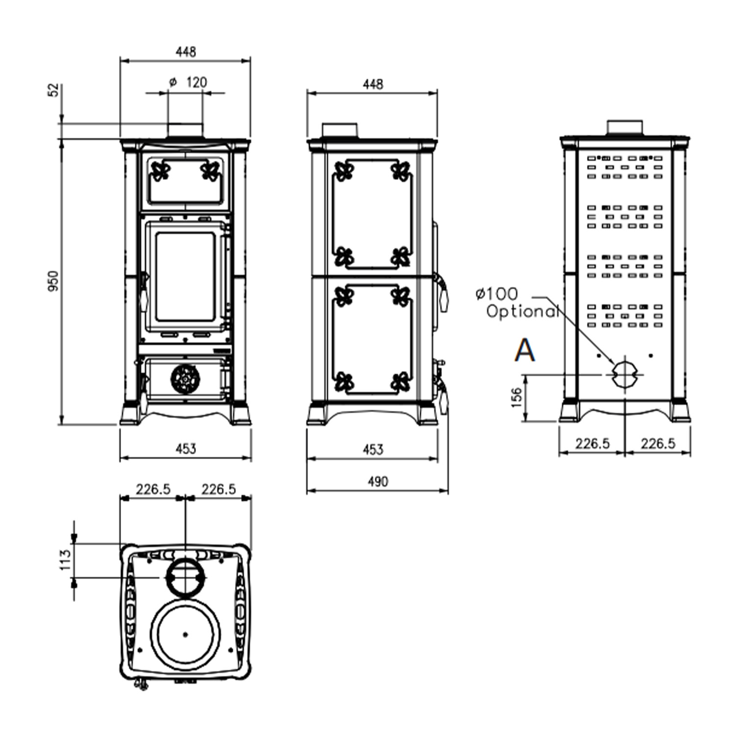 La Nordica Emiliana 16 Kaminofen Bianco Infinity