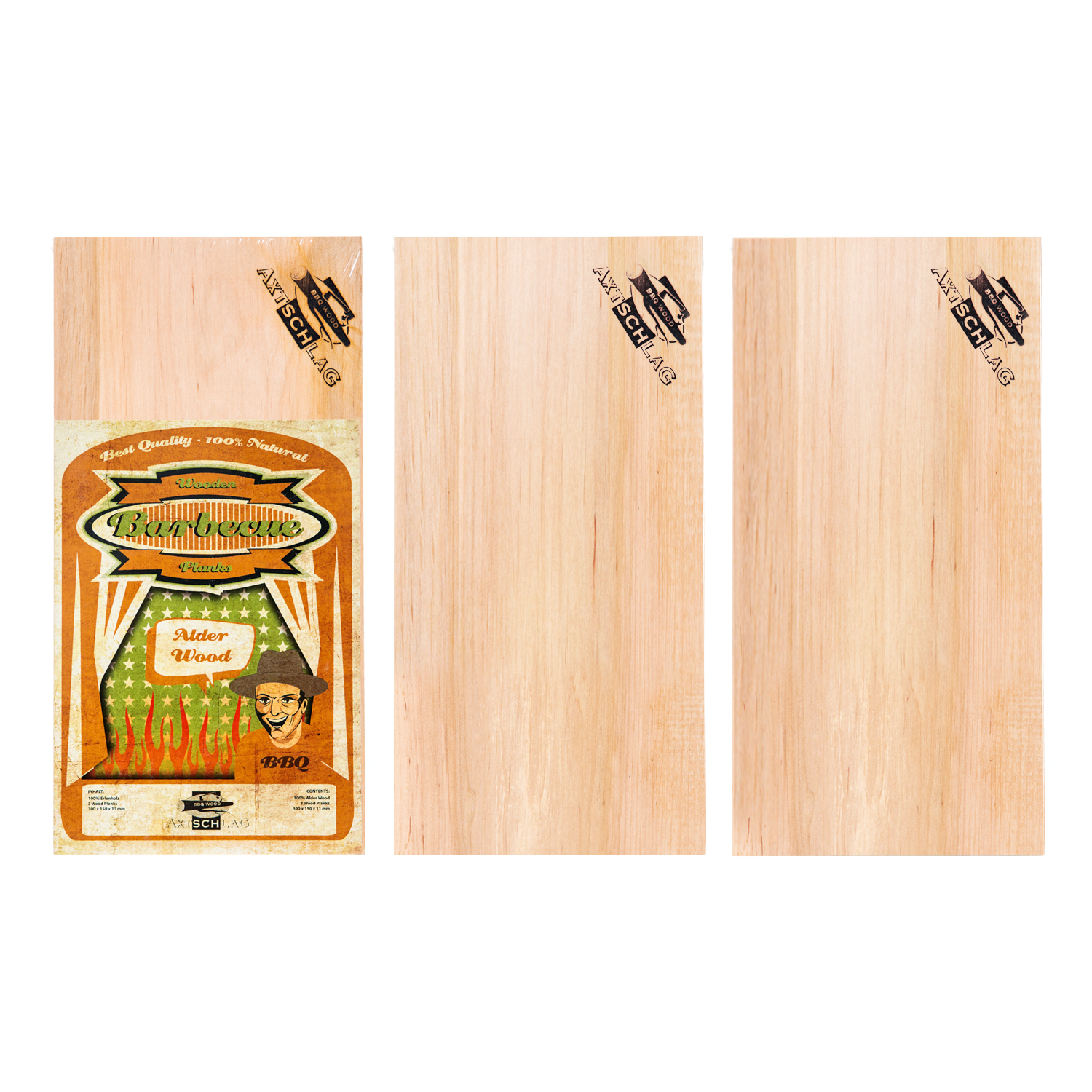 Axtschlag Wood Plank Erle 3er Set