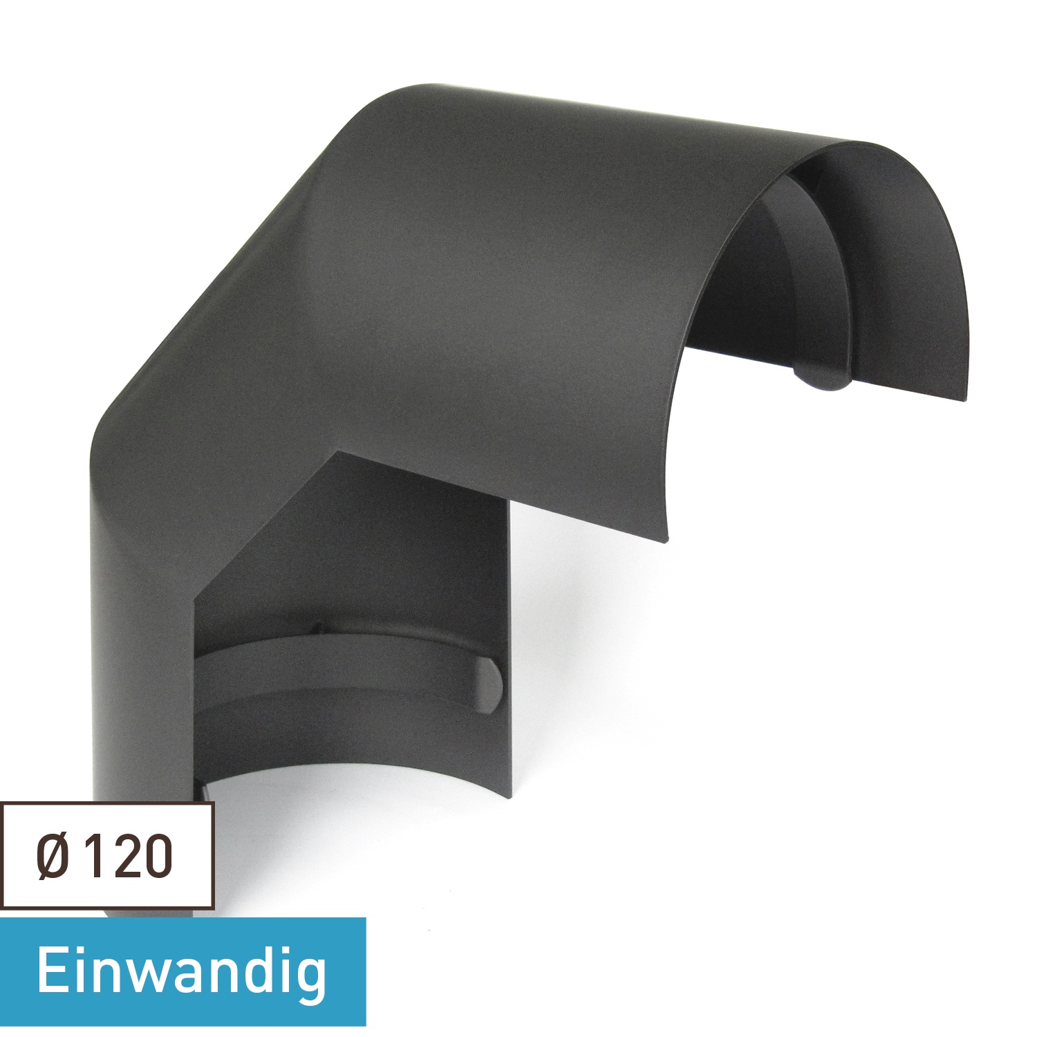 Raik Basic Rauchrohrbogen / Ofenrohr 120mm - Thermoschild 90° gussgrau