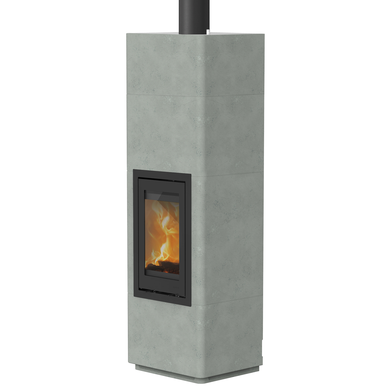 Lotus Beto 700 Kaminofen Tür Grau, Topplatte Grau, Rauchabgang oben