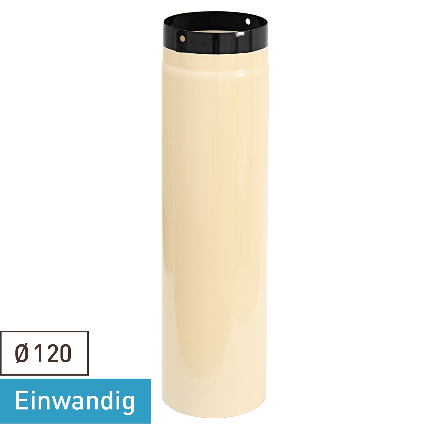 Raik Rauchrohr / Ofenrohr Emaille 120mm - 500mm Elfenbein