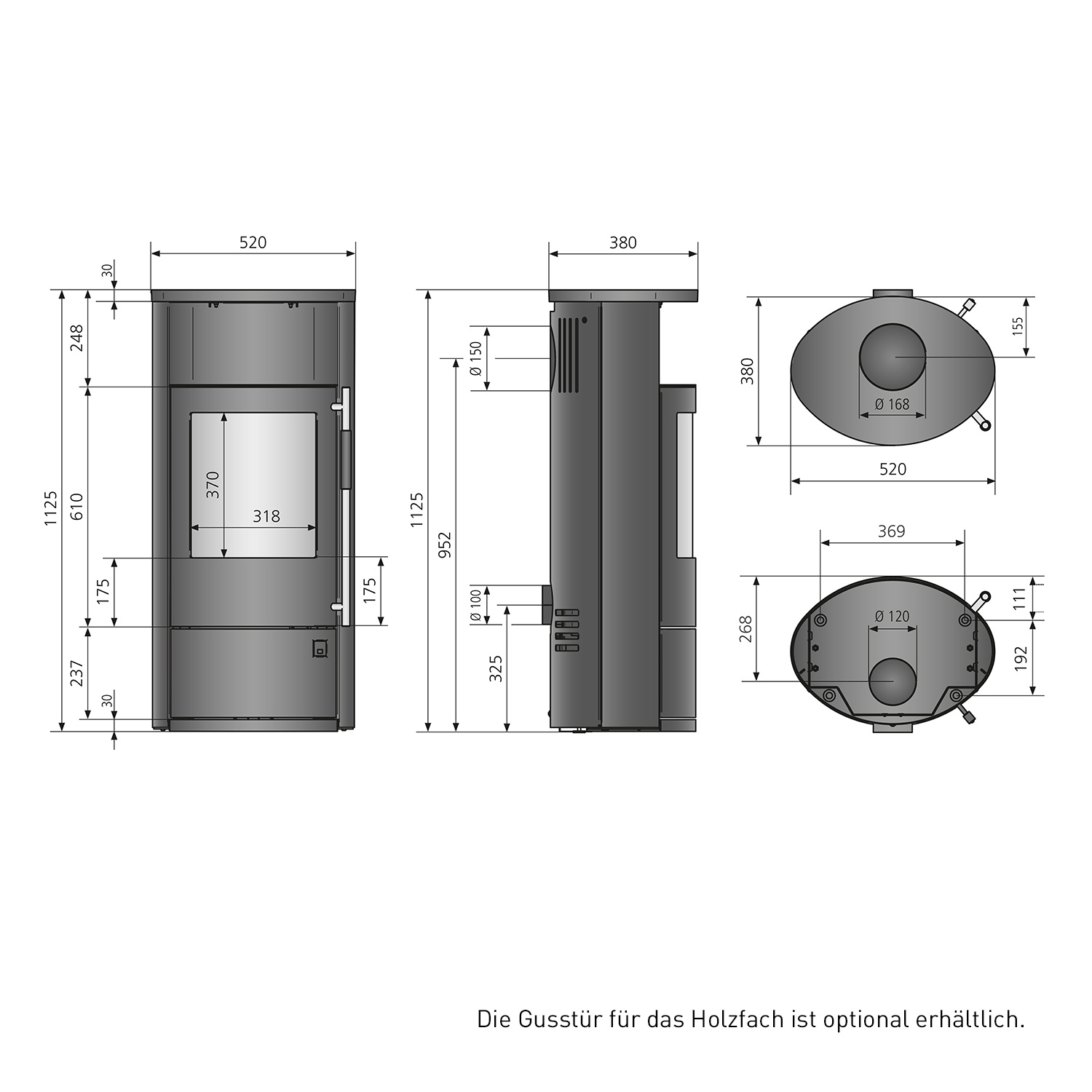 Oranier+ Polar Neo 4 Kaminofen Stahl Schwarz