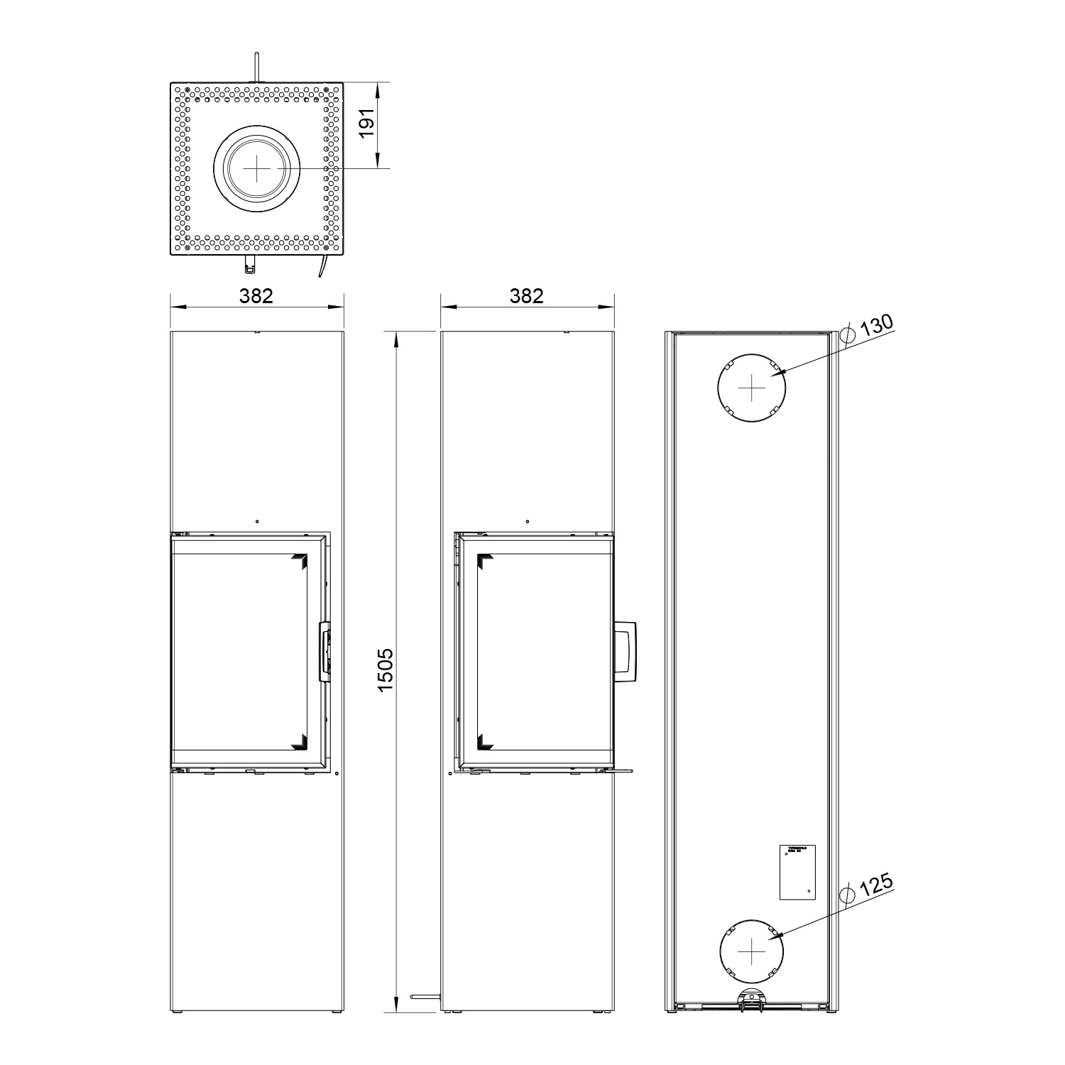 Austroflamm Slim 3.0 Kaminofen Stahl Gussgrau Rechts