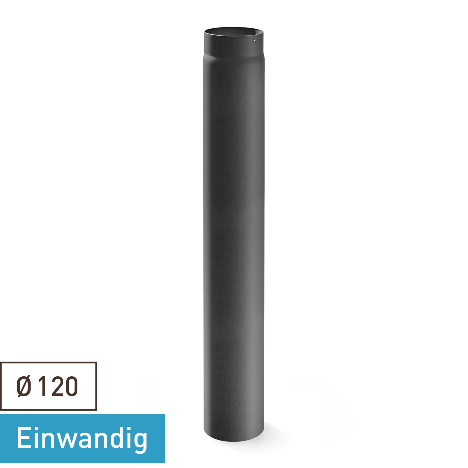 Raik Basic Längenelement 120mm gussgrau L: 1000mm für Rauchrohr / Ofenrohr