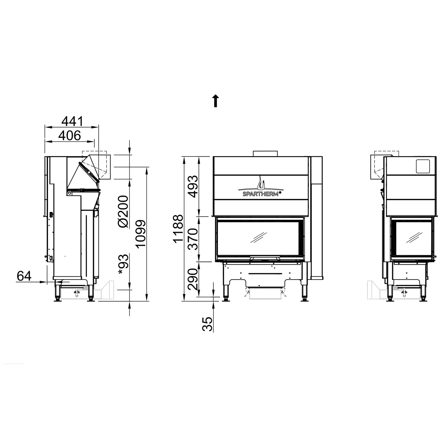 Spartherm Varia AS-2Lh Kamineinsatz 200 mm RR