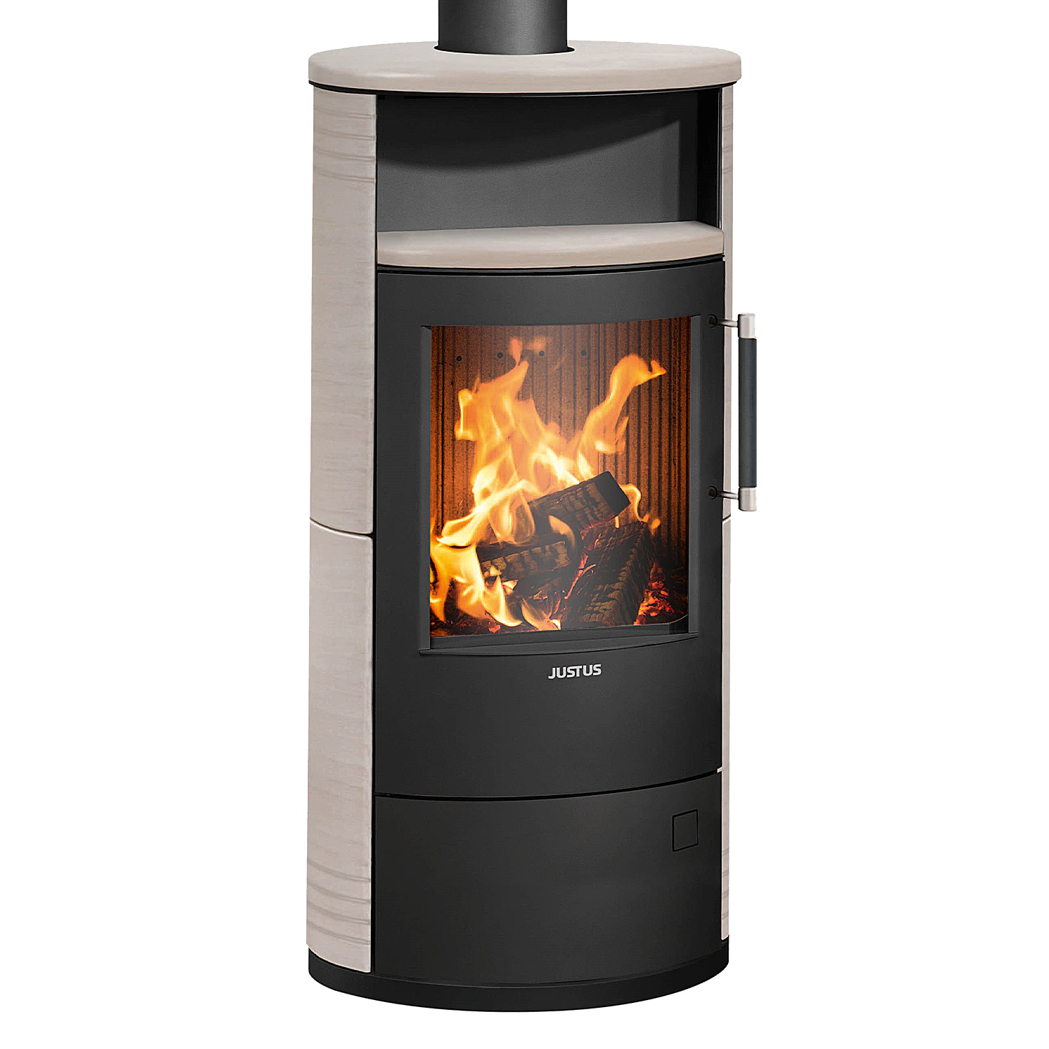 Justus Island 5 2.0 Kaminofen Stahl Schwarz / Keramik Freddo