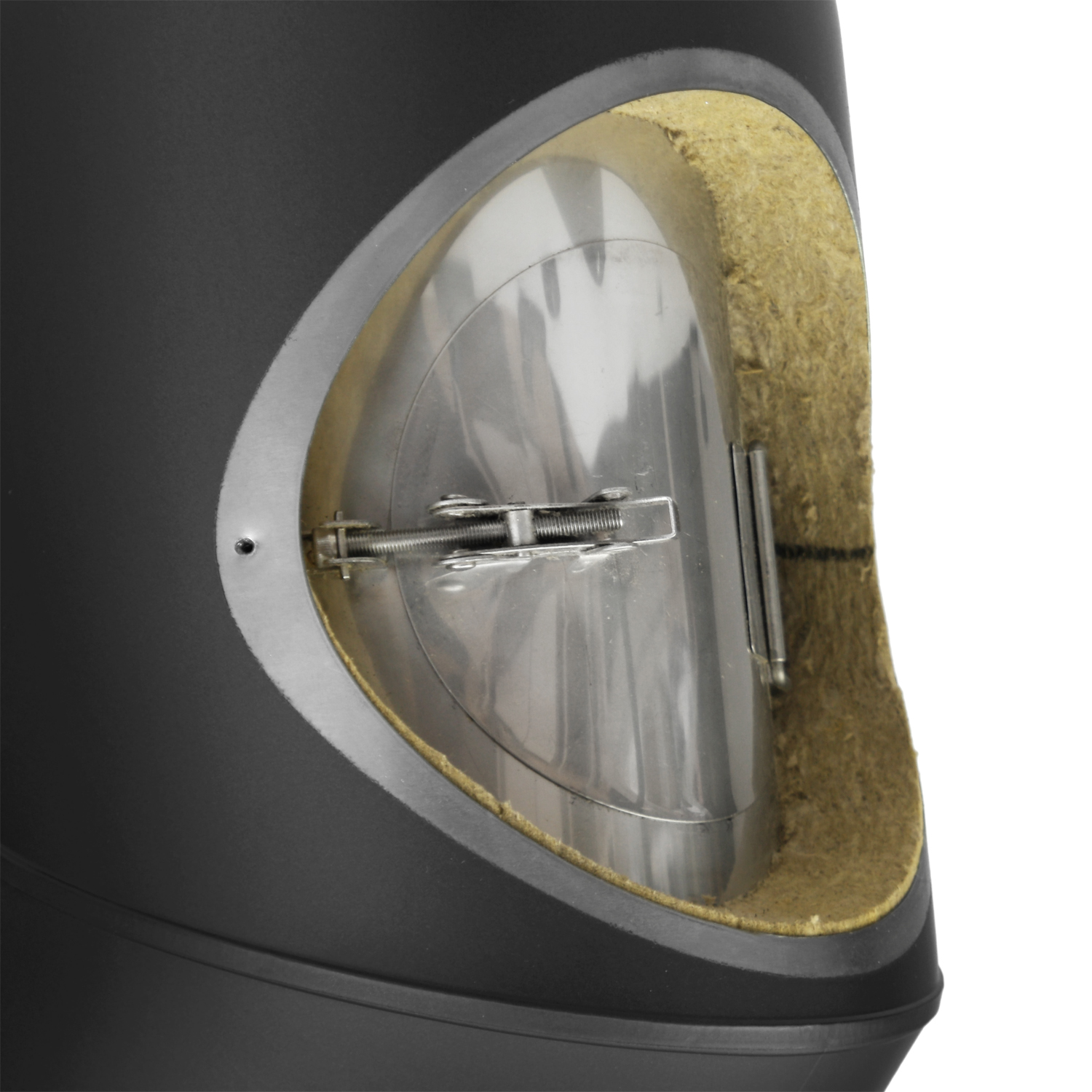 Raik Coltherm Rauchrohrbogen 150mm schwarz doppelwandig 45° mit Tür für Rauchrohr / Ofenrohr
