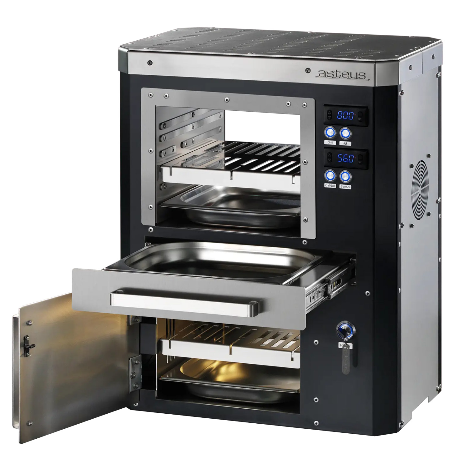 Asteus Segula 800° Lifestyle Elektrogrill schwarz emailliert