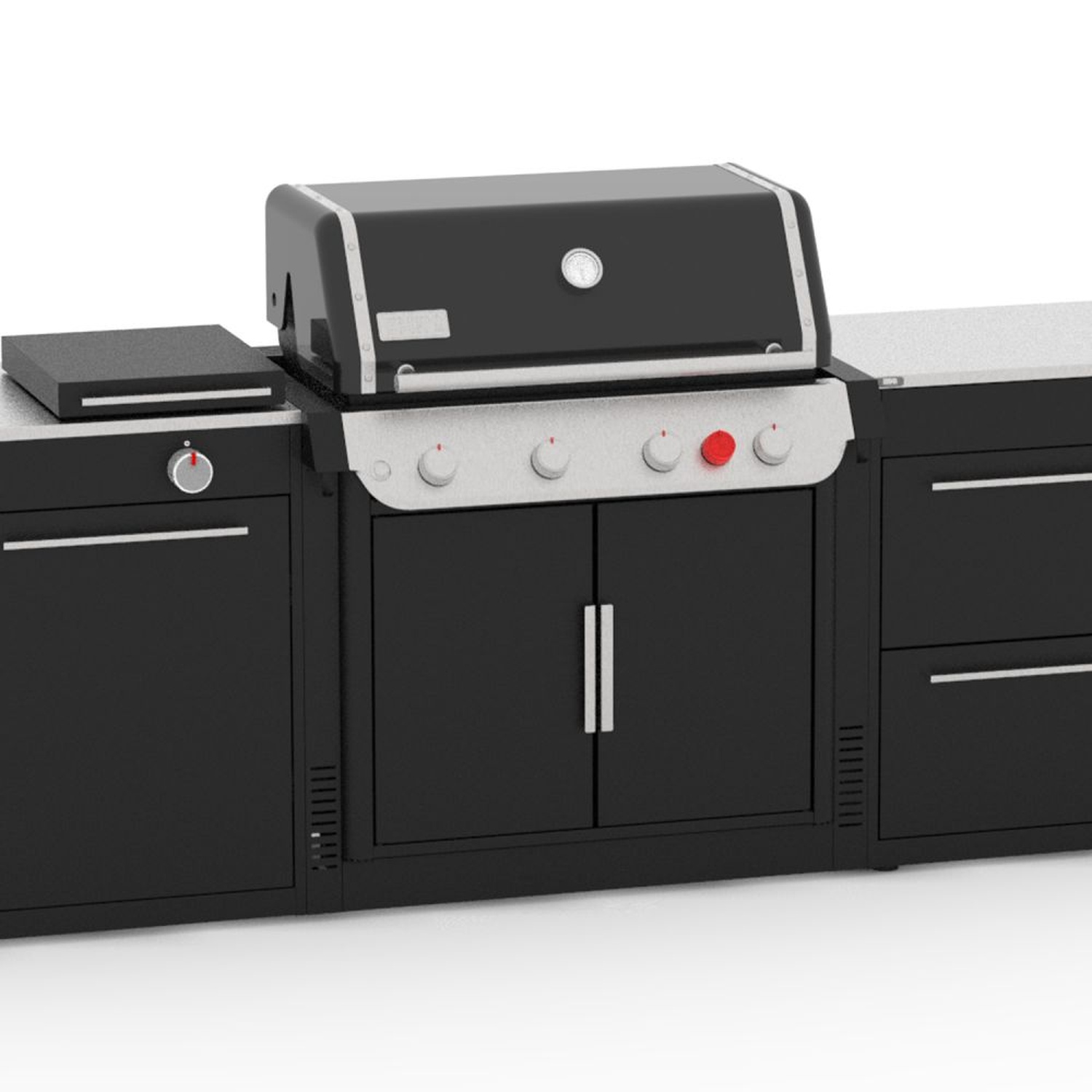 Weber BBQ Kitchen Anbaukit Genesis 400 Serie Modell 2022 inkl. Schraubenset