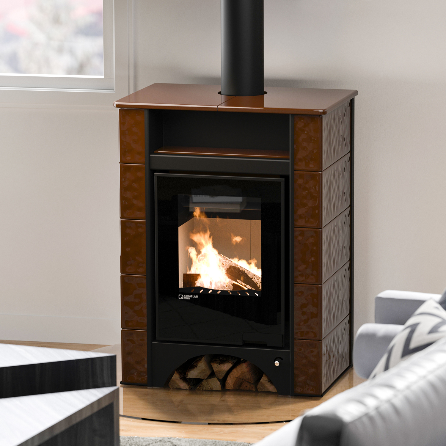 Aquaflam Vario Peru Kaminofen Braun Aquaflam Vario Peru Kaminofen Braun