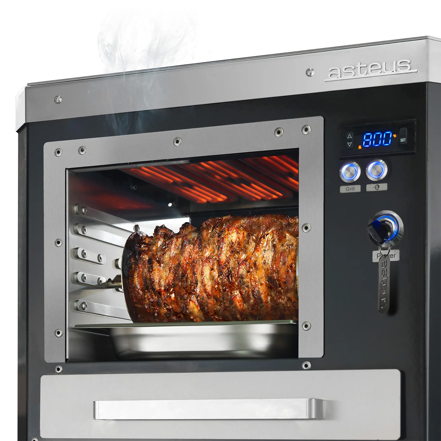 Asteus Tarso 800° Lifestyle Elektrogrill schwarz emailliert