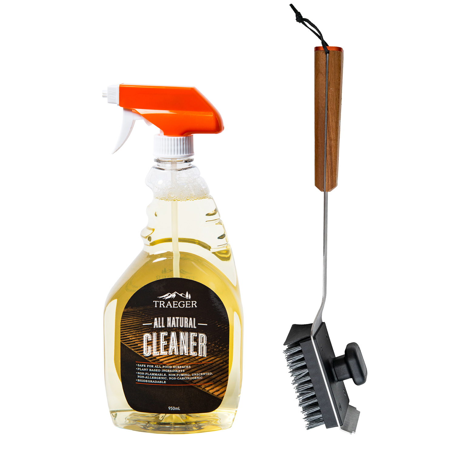 Traeger Reinigungsset Grillbürste + Sprühflasche