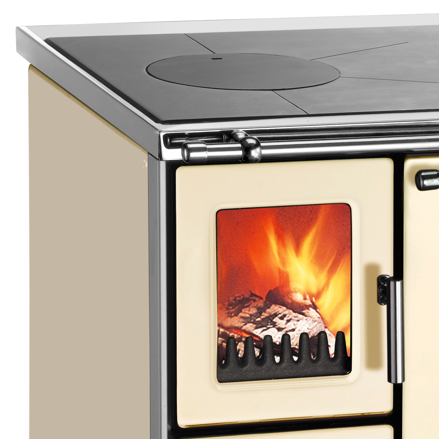 Westminster K76F-70 Küchenofen Stahl elfenbein, rechts