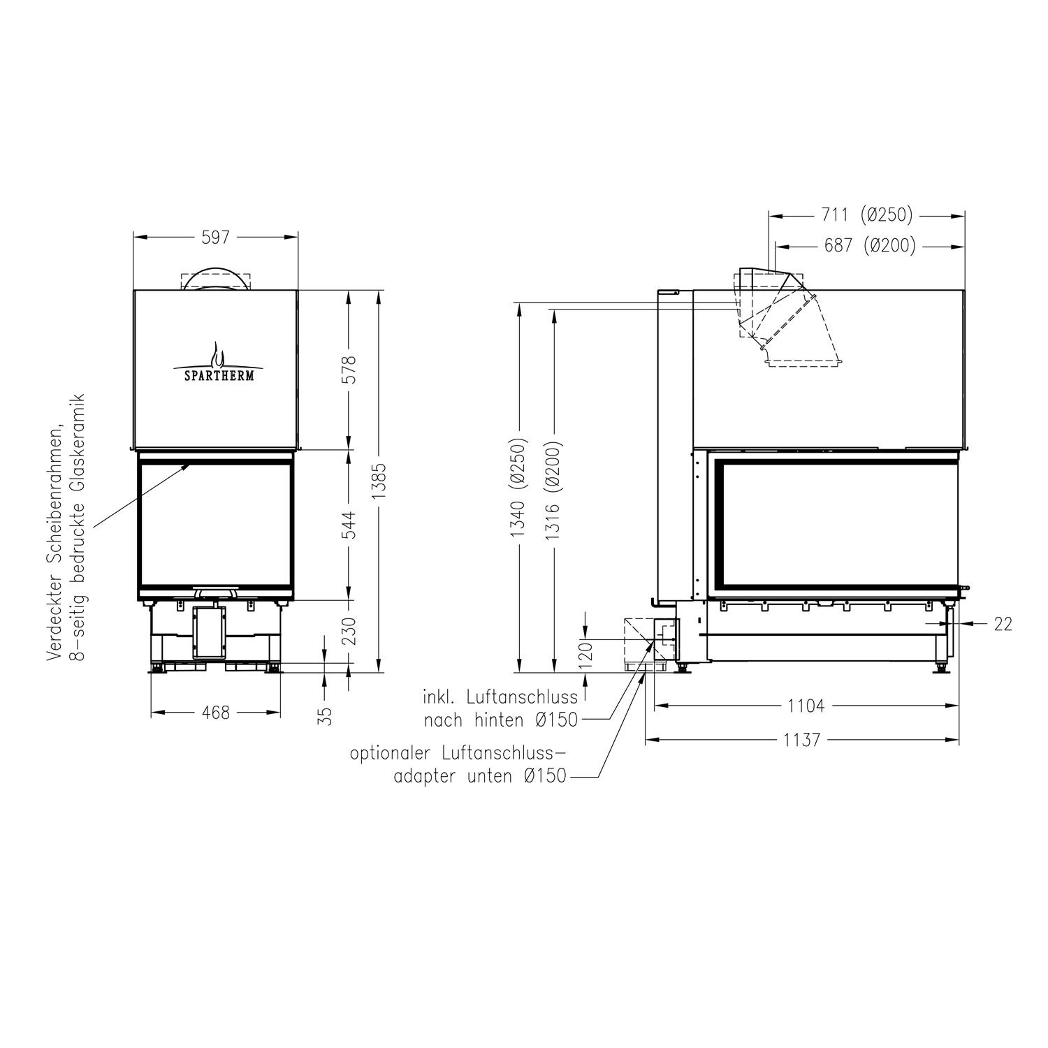 Spartherm Arte U-90h-4S Kamineinsatz RRA Ø 200 mm Spartherm Arte U-90h-4S Kamineinsatz RRA Ø 200 mm