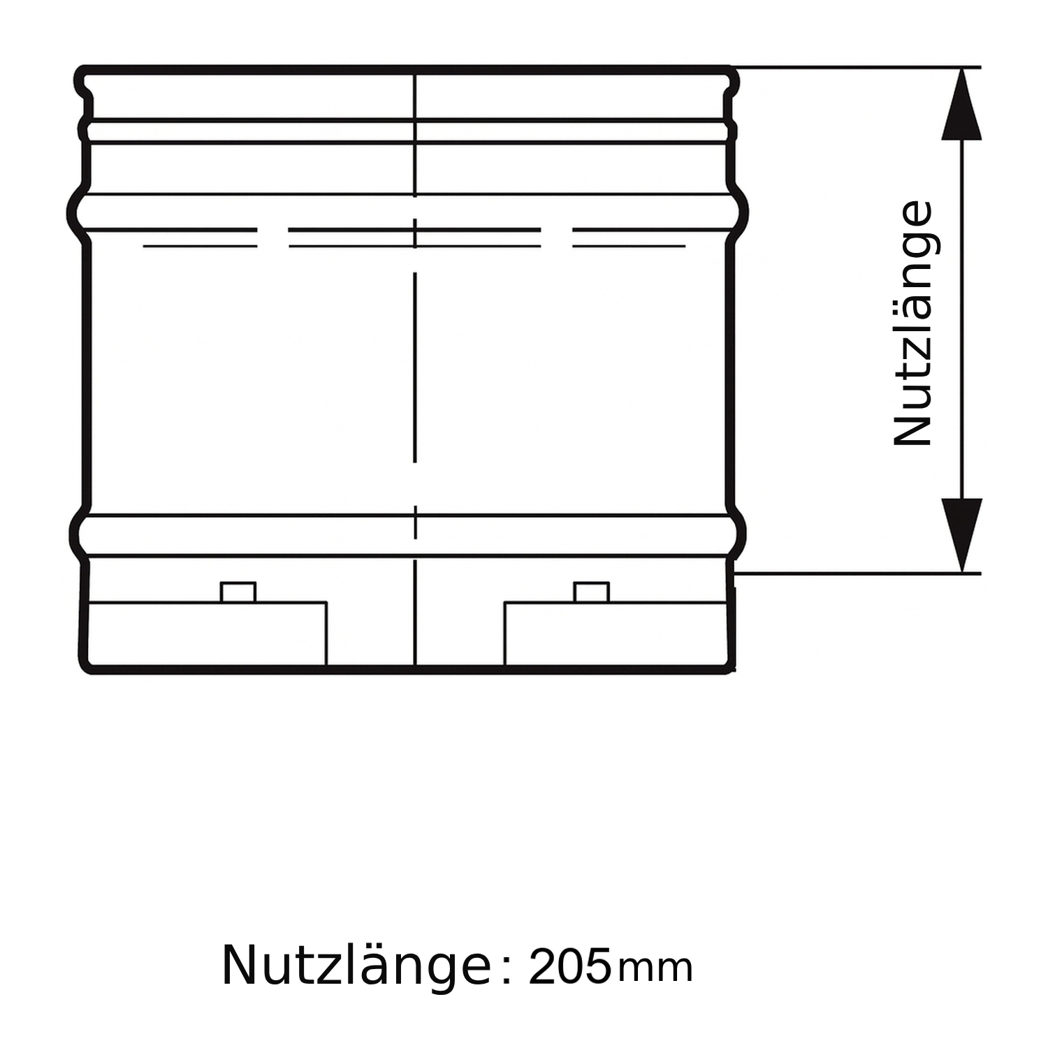 Schiedel ICS Rohrelement 250 mm Ø180 doppelwandig glänzend