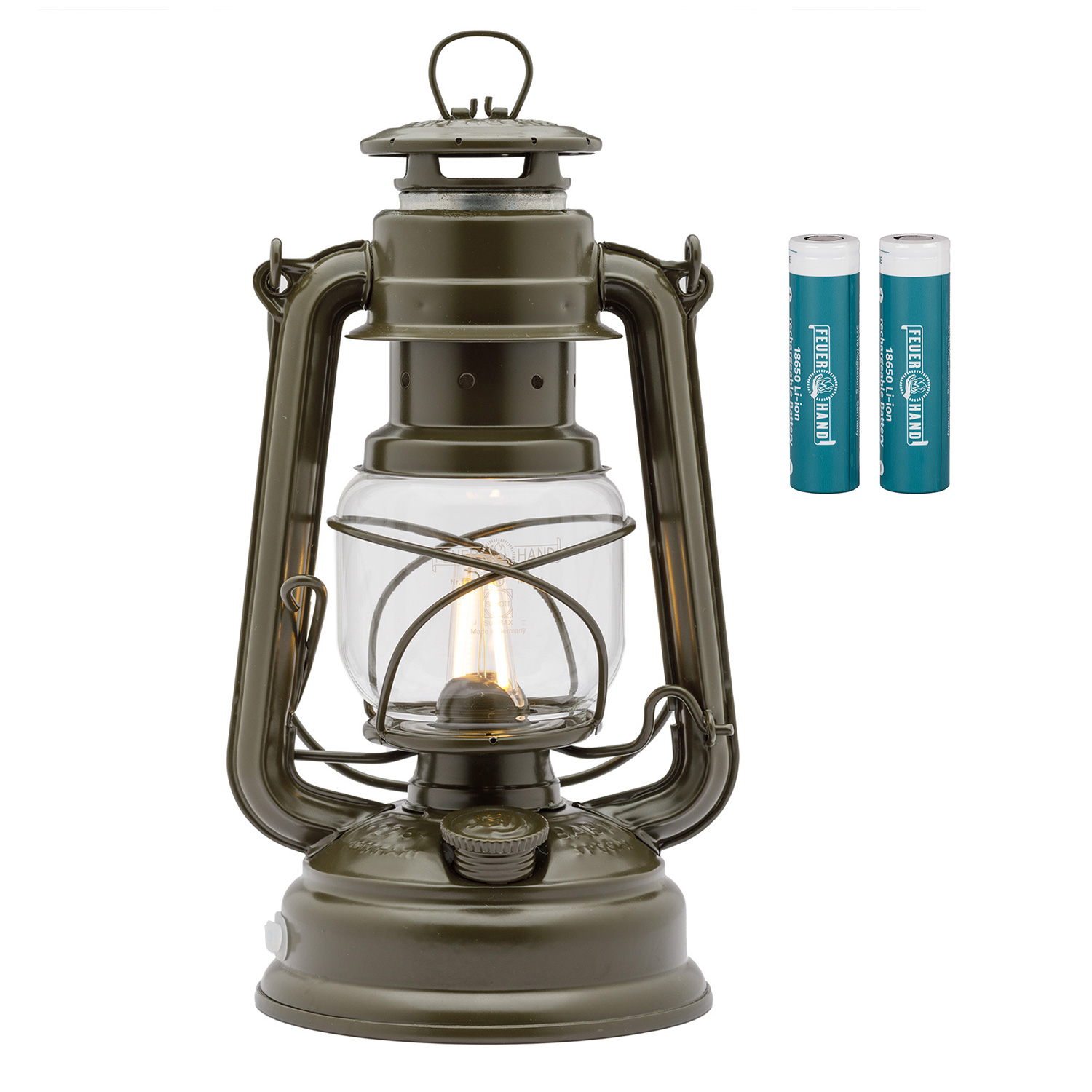 Feuerhand LED Laterne Baby Special 276 Olive + 2x Feuerhand Akku