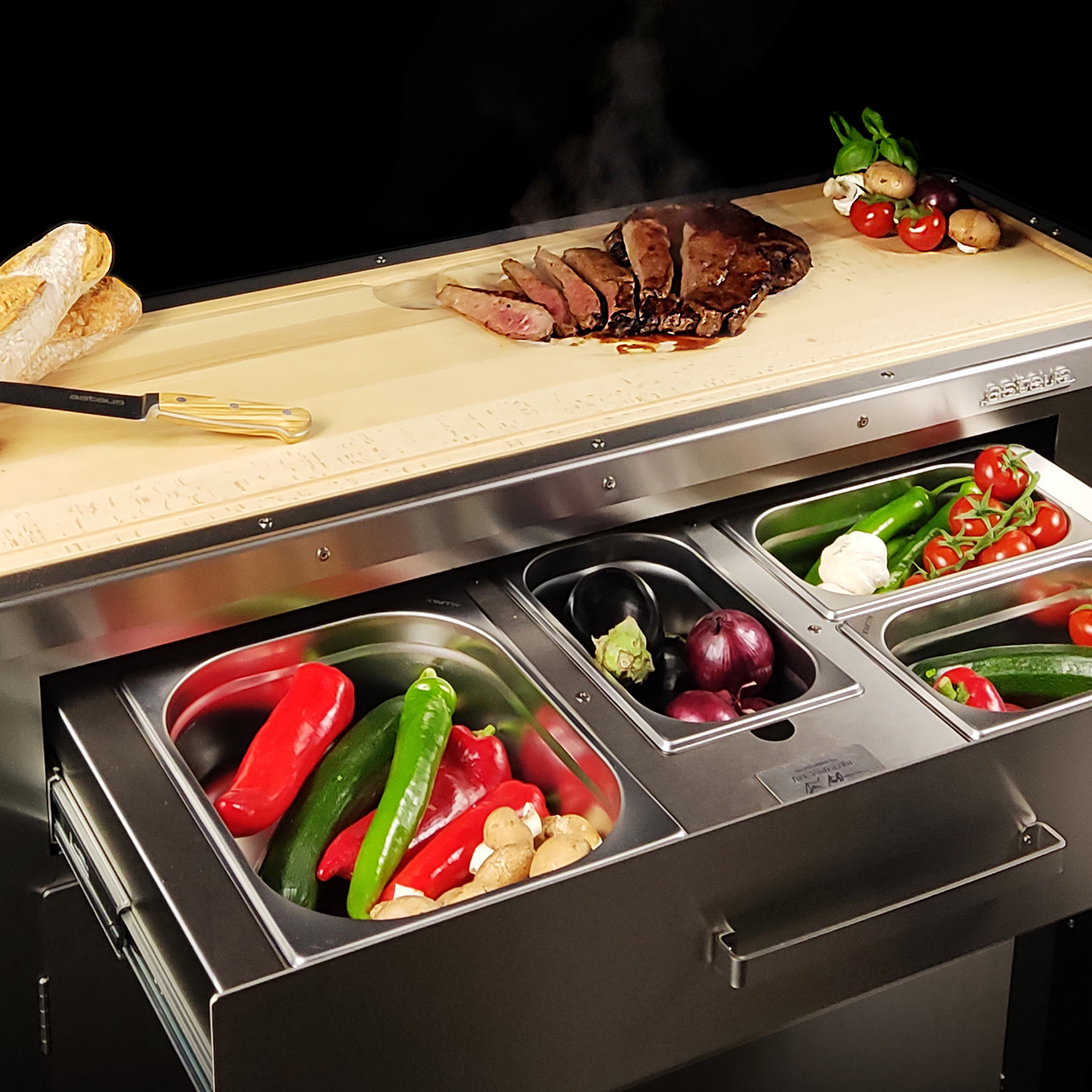 Asteus Tephra Lifestyle Grillstation Edelstahl & braun emailliert Asteus Tephra Lifestyle Grillstation Edelstahl & braun emailliert