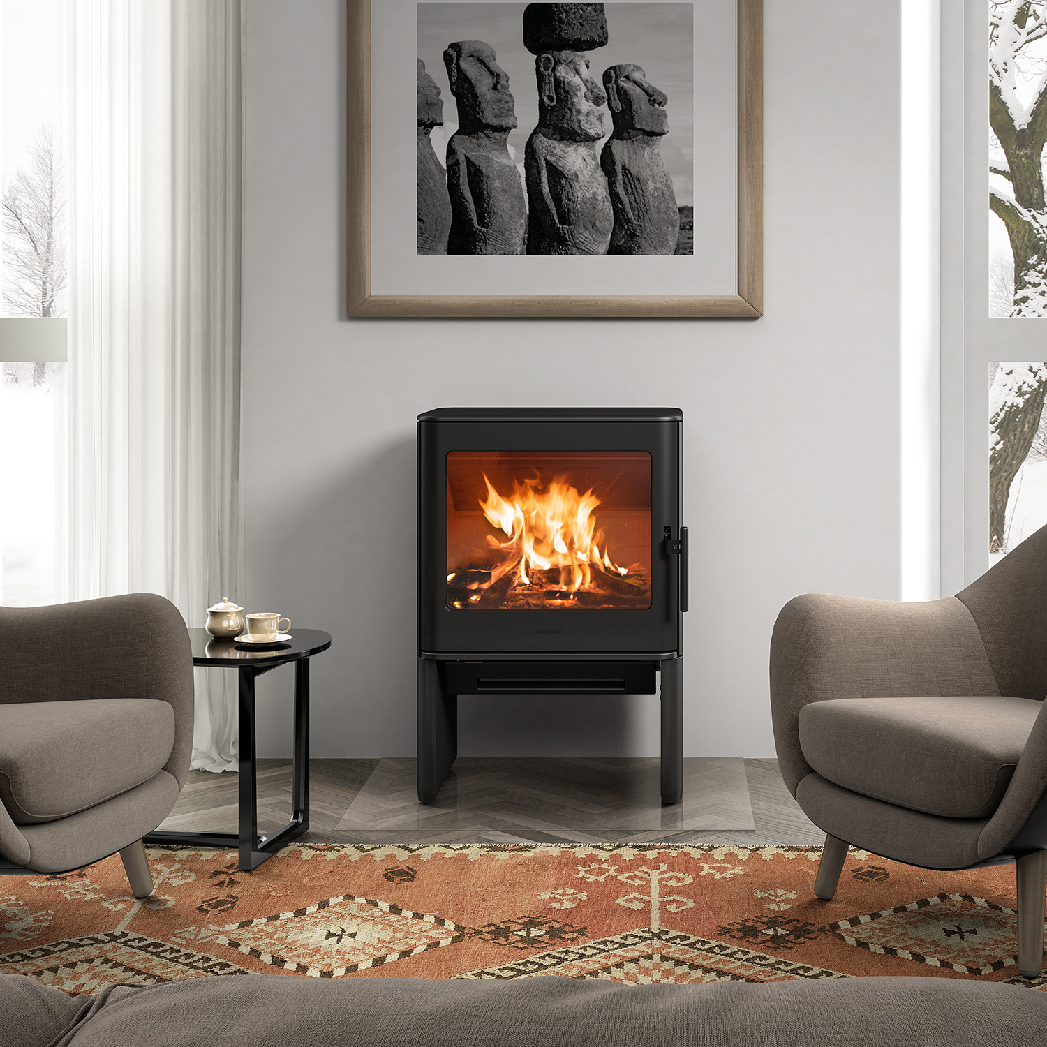 Hergom E40 Kaminofen Gusseisen Schwarz Hergom E40 Kaminofen Gusseisen Schwarz