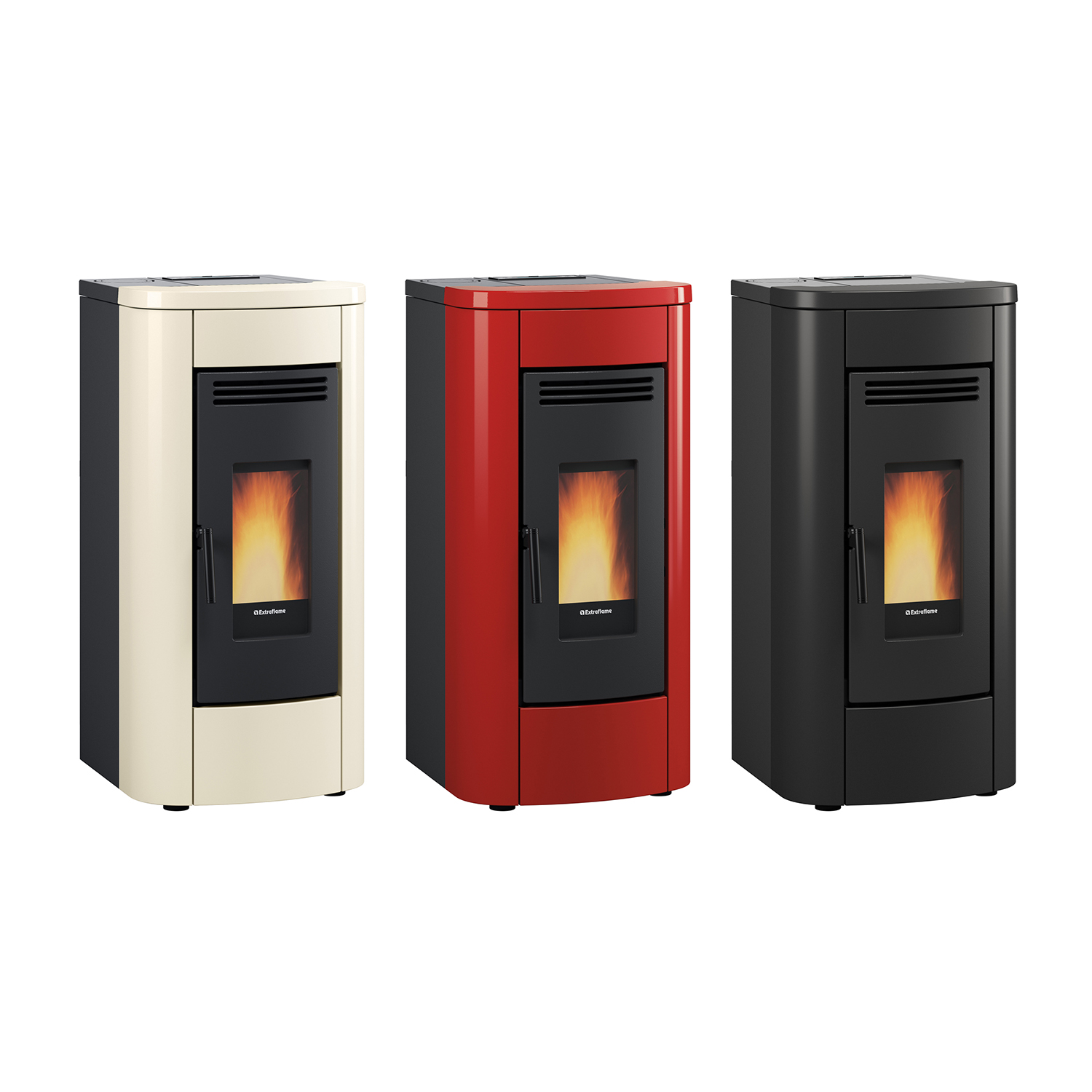 Extraflame Klaudia Plus Pelletofen Stahl Bordeaux