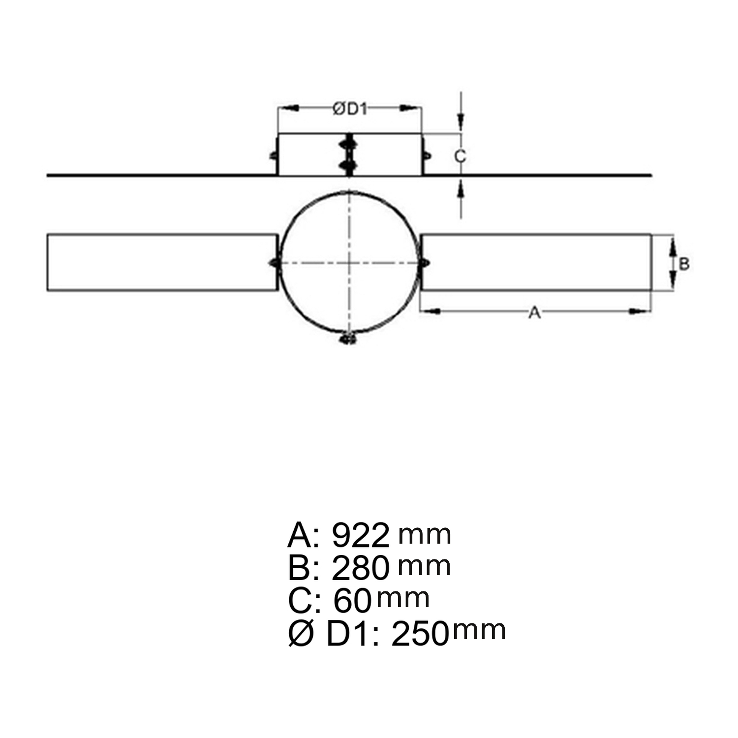Schiedel Sparrenhalter Ø200 mm glänzend