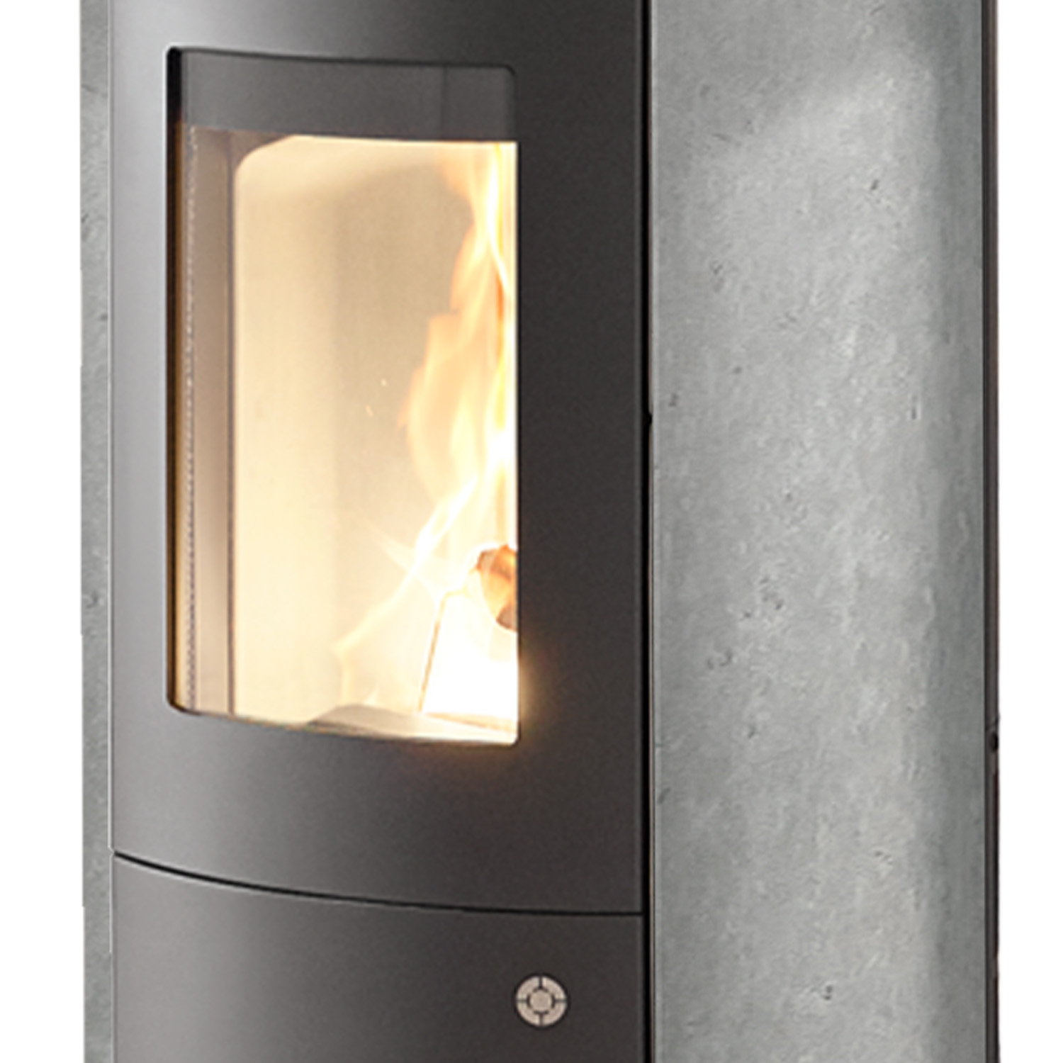 Olsberg Levana Aqua 3.0 Wasserführender Pelletofen Stahl Schwarz/Naturstein Serpentin 8kW