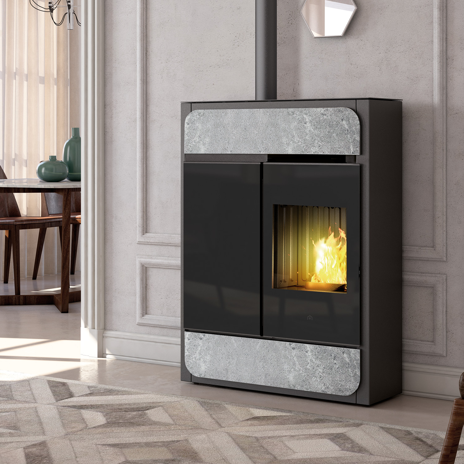 Edilkamin Bild Up Pelletofen Naturstein Edilkamin Bild Up Pelletofen Naturstein